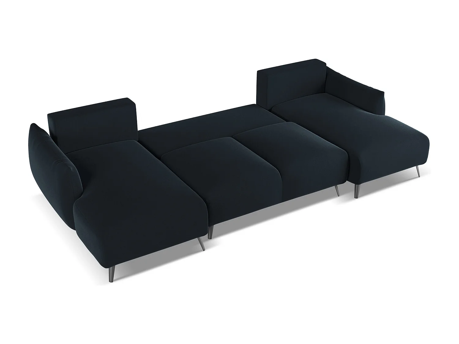 Große Wohnlandschaft - Ecke Rechts - Samt - Königsblau - MALIE