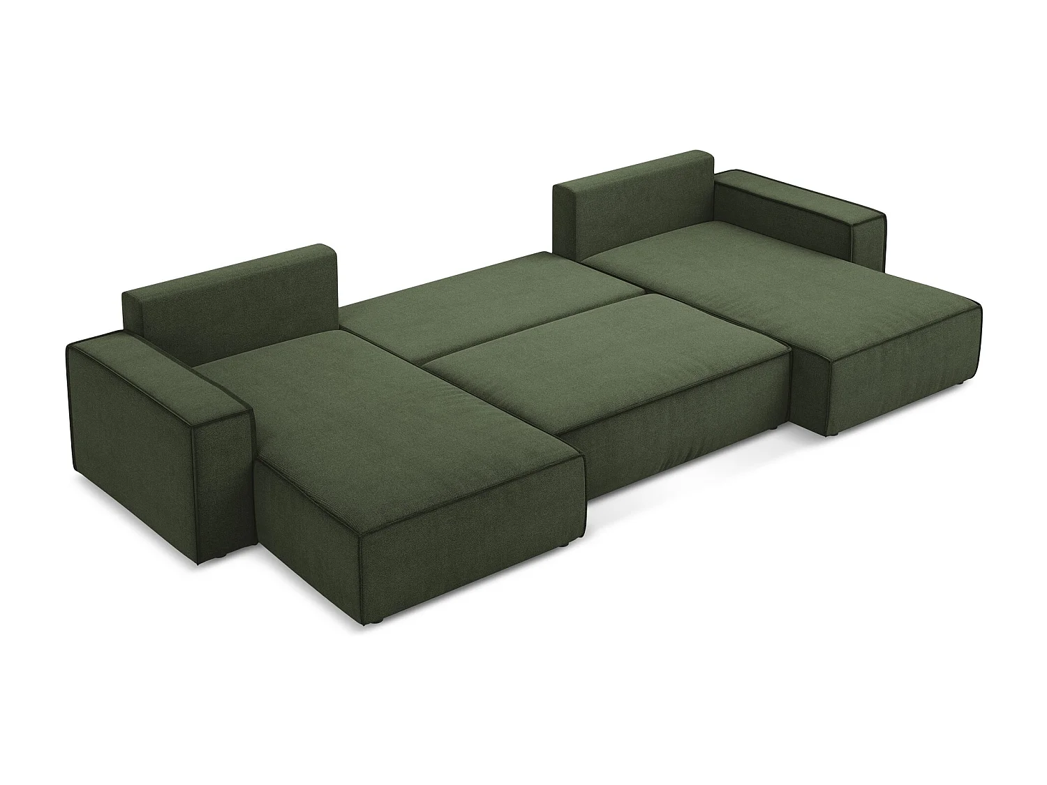 Große Wohnlandschaft - Ecke Rechts - Strukturstoff - Olive - KIMO