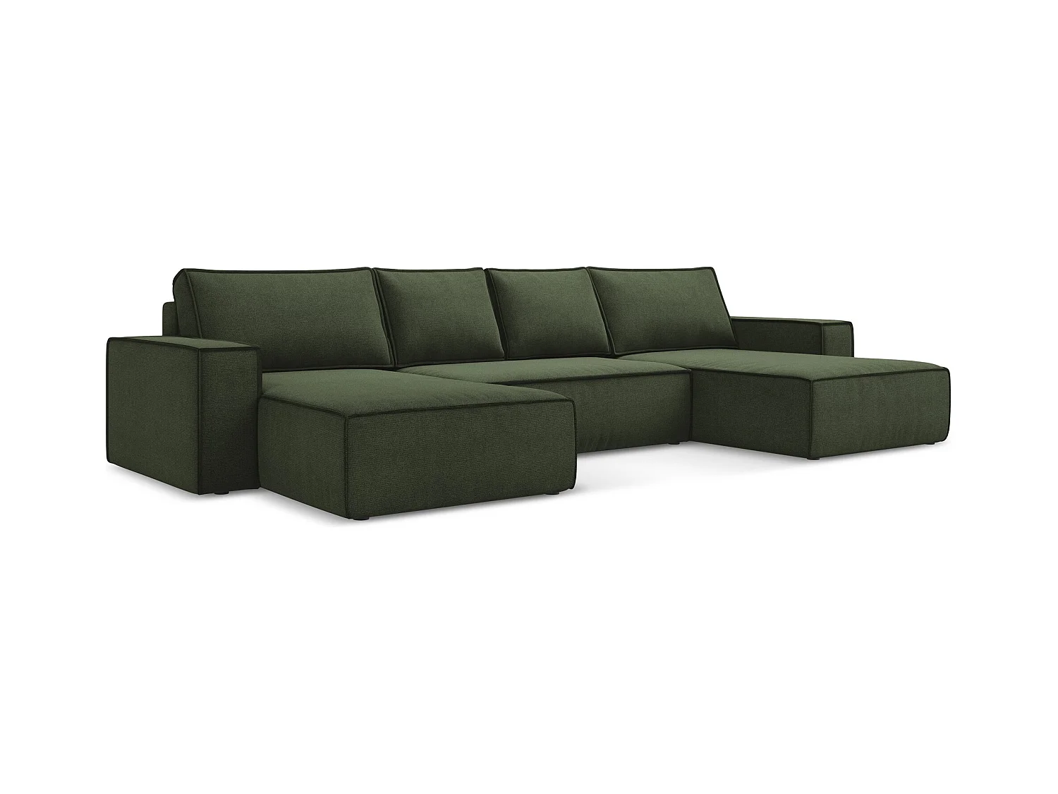Große Wohnlandschaft - Ecke Rechts - Strukturstoff - Olive - KIMO
