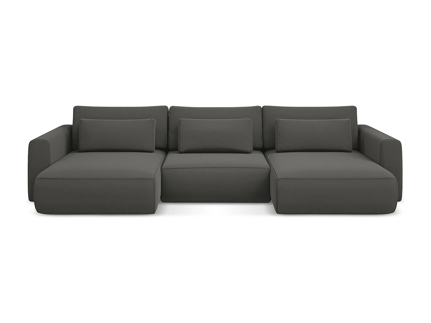 Sofa panoramiczna z funkcją spania - z tkaniny welwetowej - stalowy - KAPUA