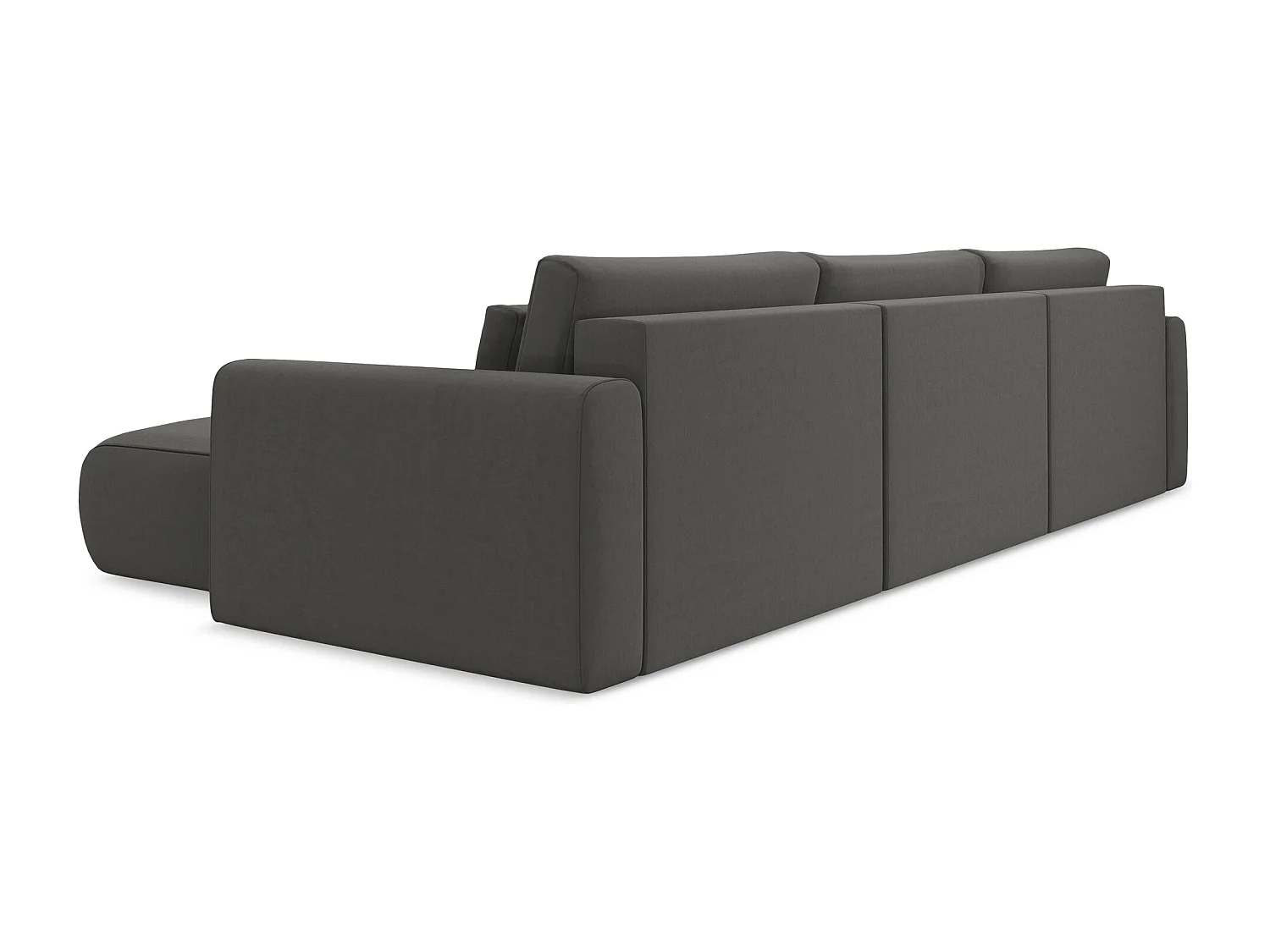 Sofa panoramiczna z funkcją spania - z tkaniny welwetowej - stalowy - KAPUA