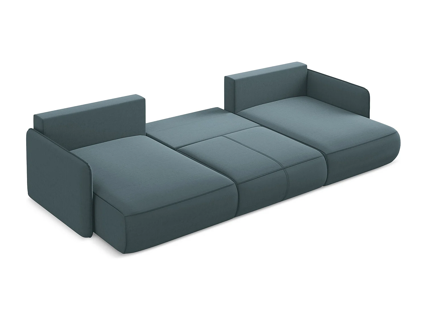 Panoramische hoekbank van marien velours - NANEA