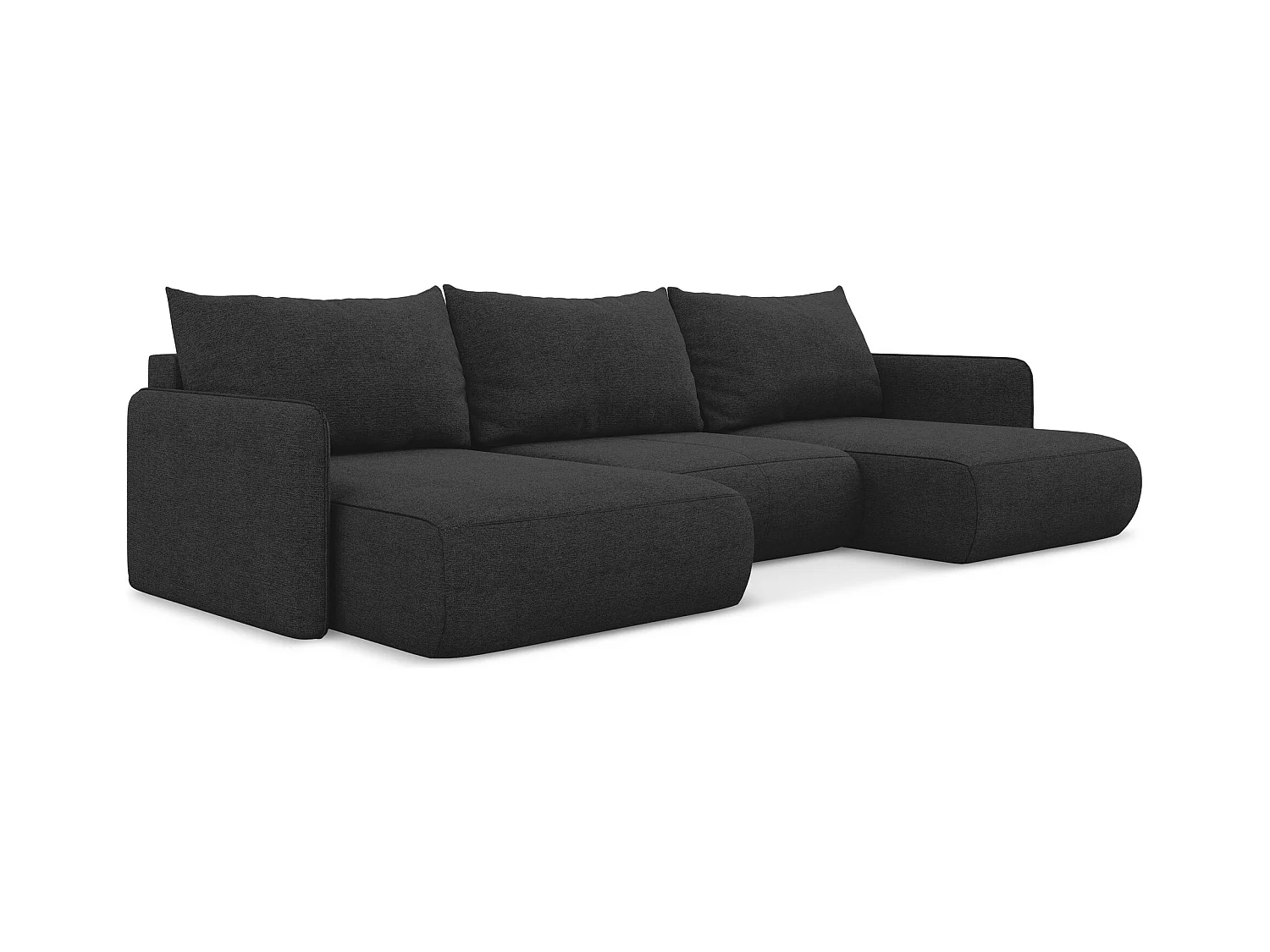 Große Wohnlandschaft - Ecke Rechts - Chenille - Anthrazit - NANEA