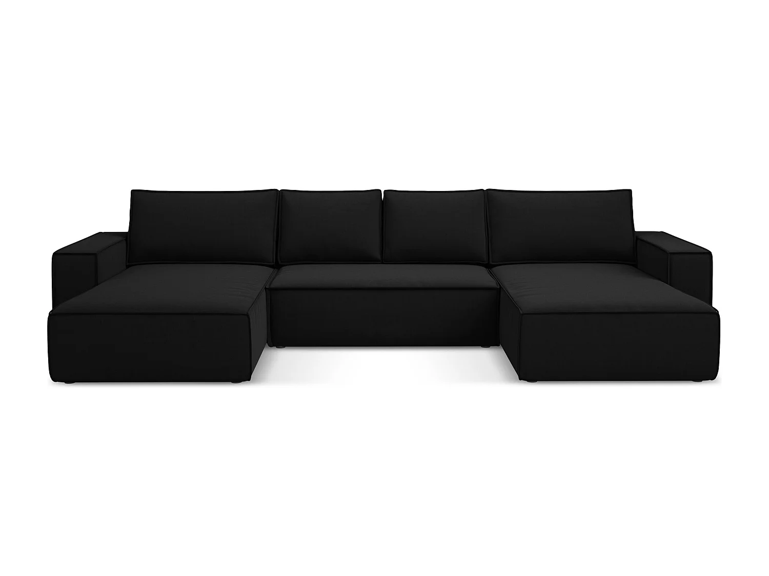 Große Wohnlandschaft - Ecke Rechts - Samt - Schwarz - KIMO