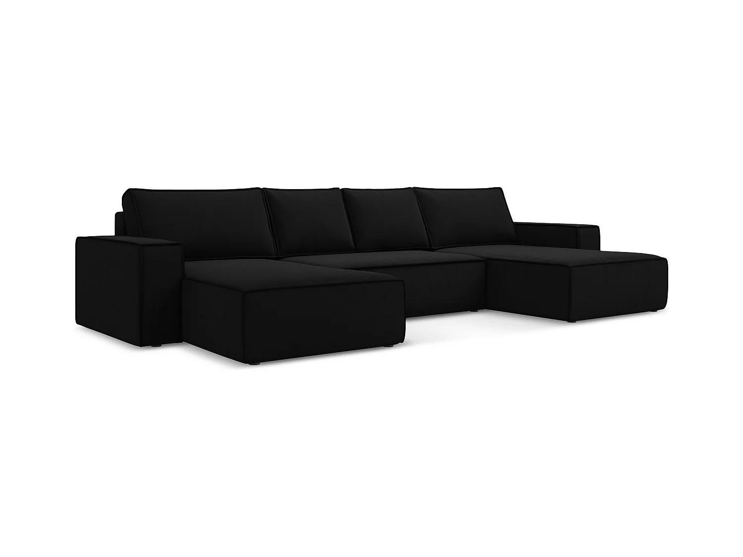 Große Wohnlandschaft - Ecke Rechts - Samt - Schwarz - KIMO