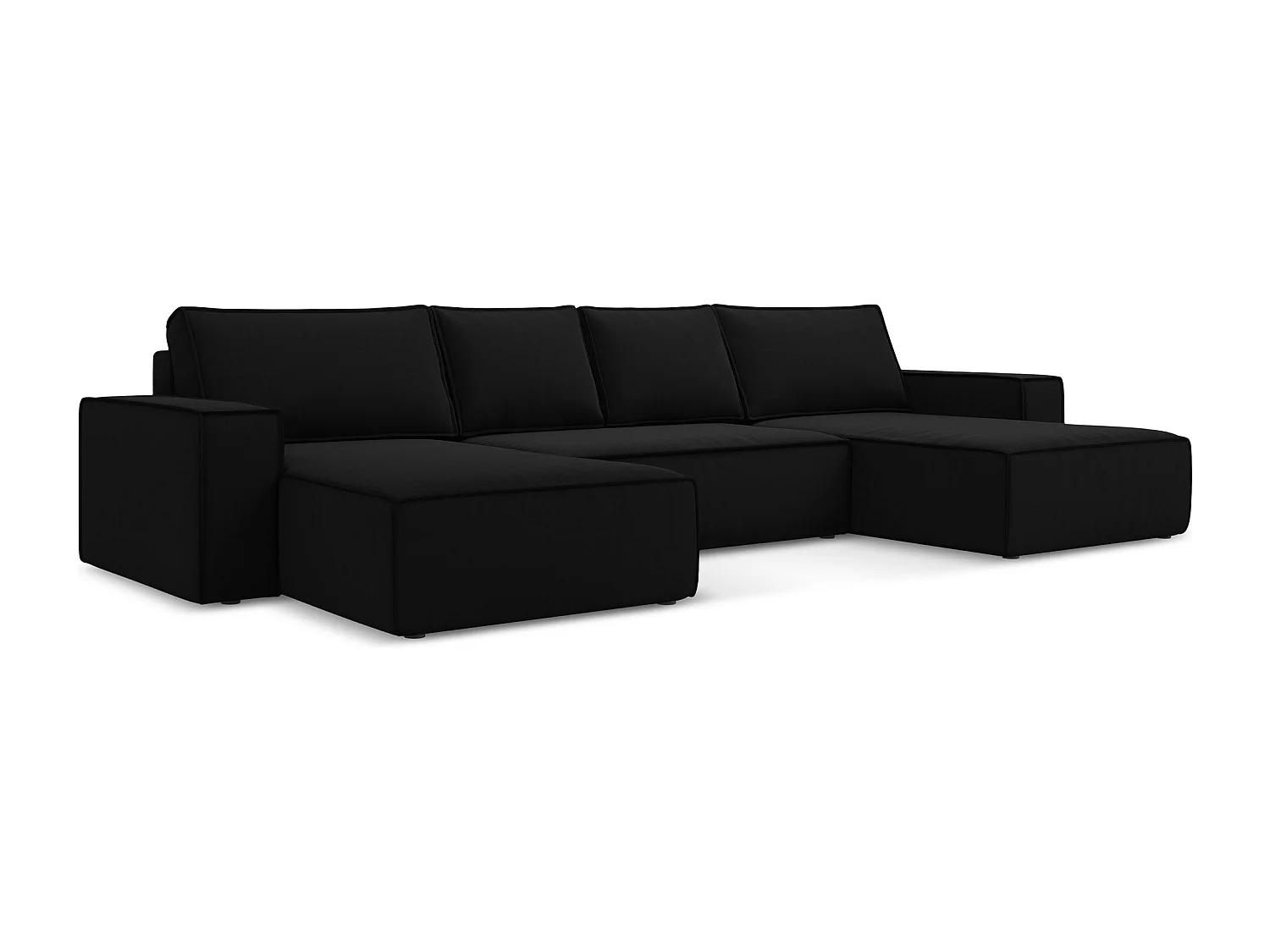 Große Wohnlandschaft - Ecke Rechts - Samt - Schwarz - KIMO