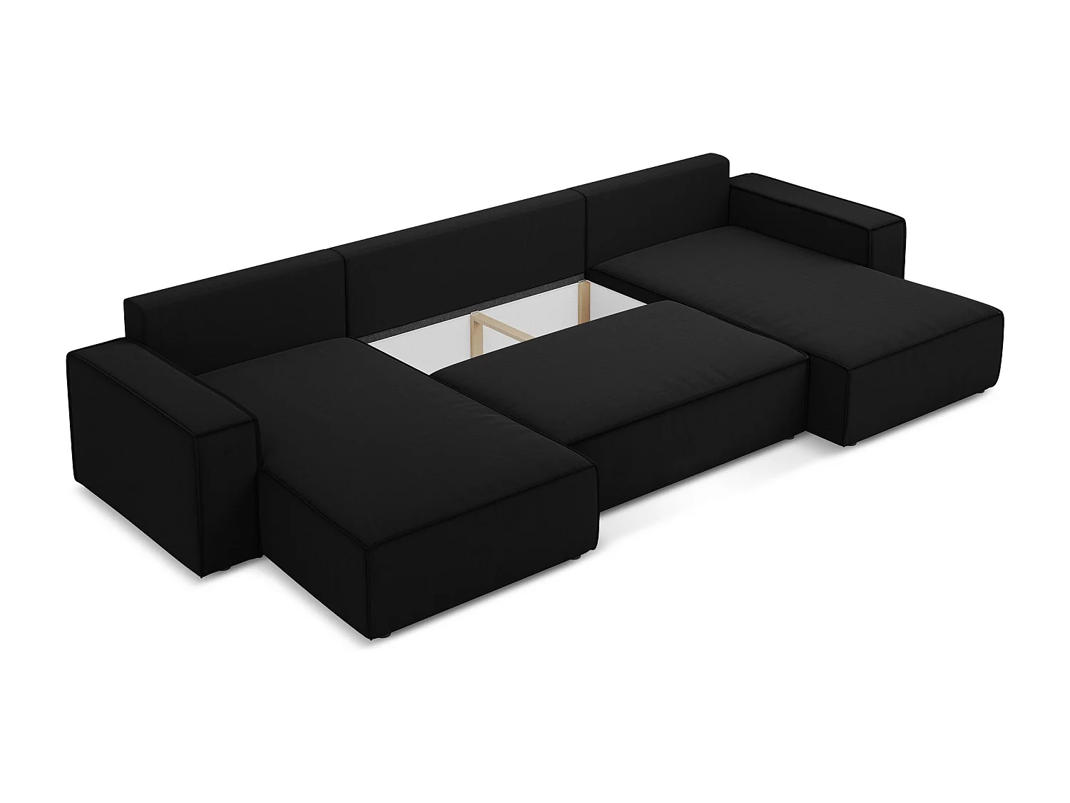 Große Wohnlandschaft - Ecke Rechts - Samt - Schwarz - KIMO