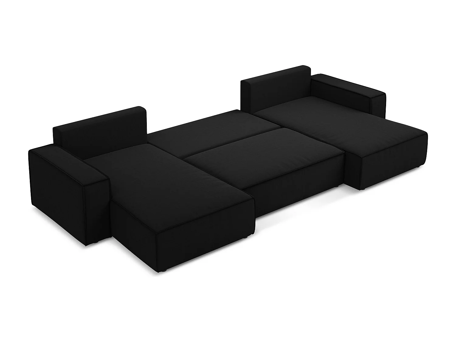 Große Wohnlandschaft - Ecke Rechts - Samt - Schwarz - KIMO