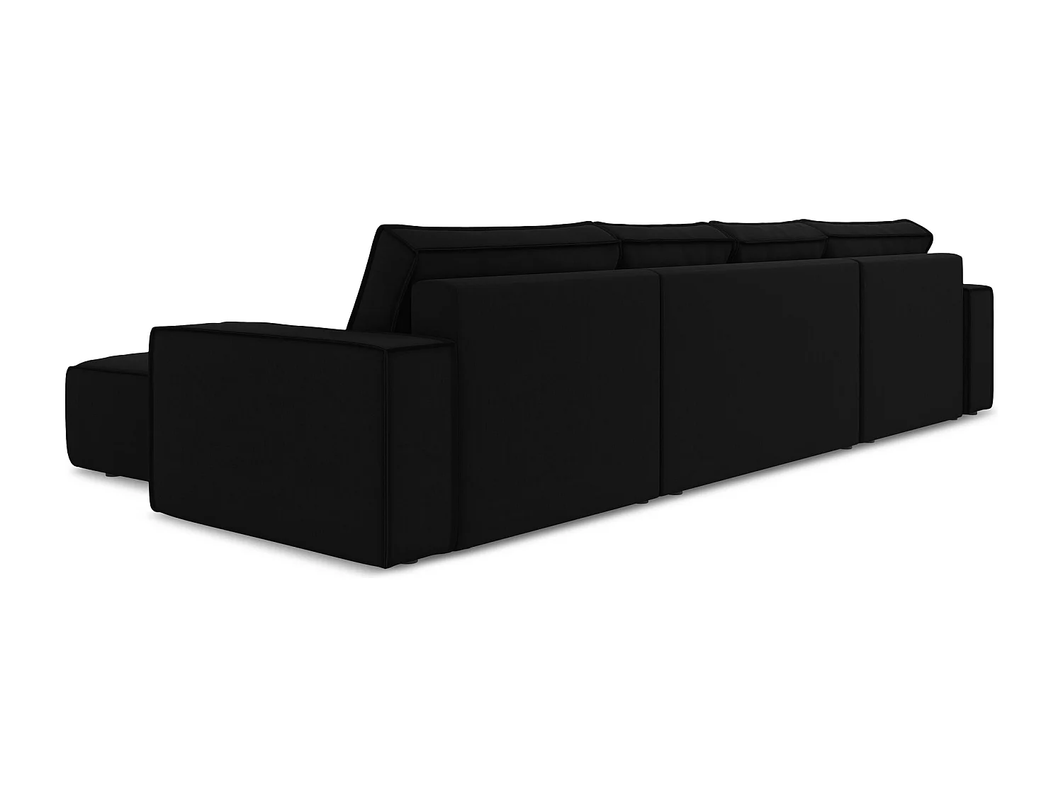 Große Wohnlandschaft - Ecke Rechts - Samt - Schwarz - KIMO