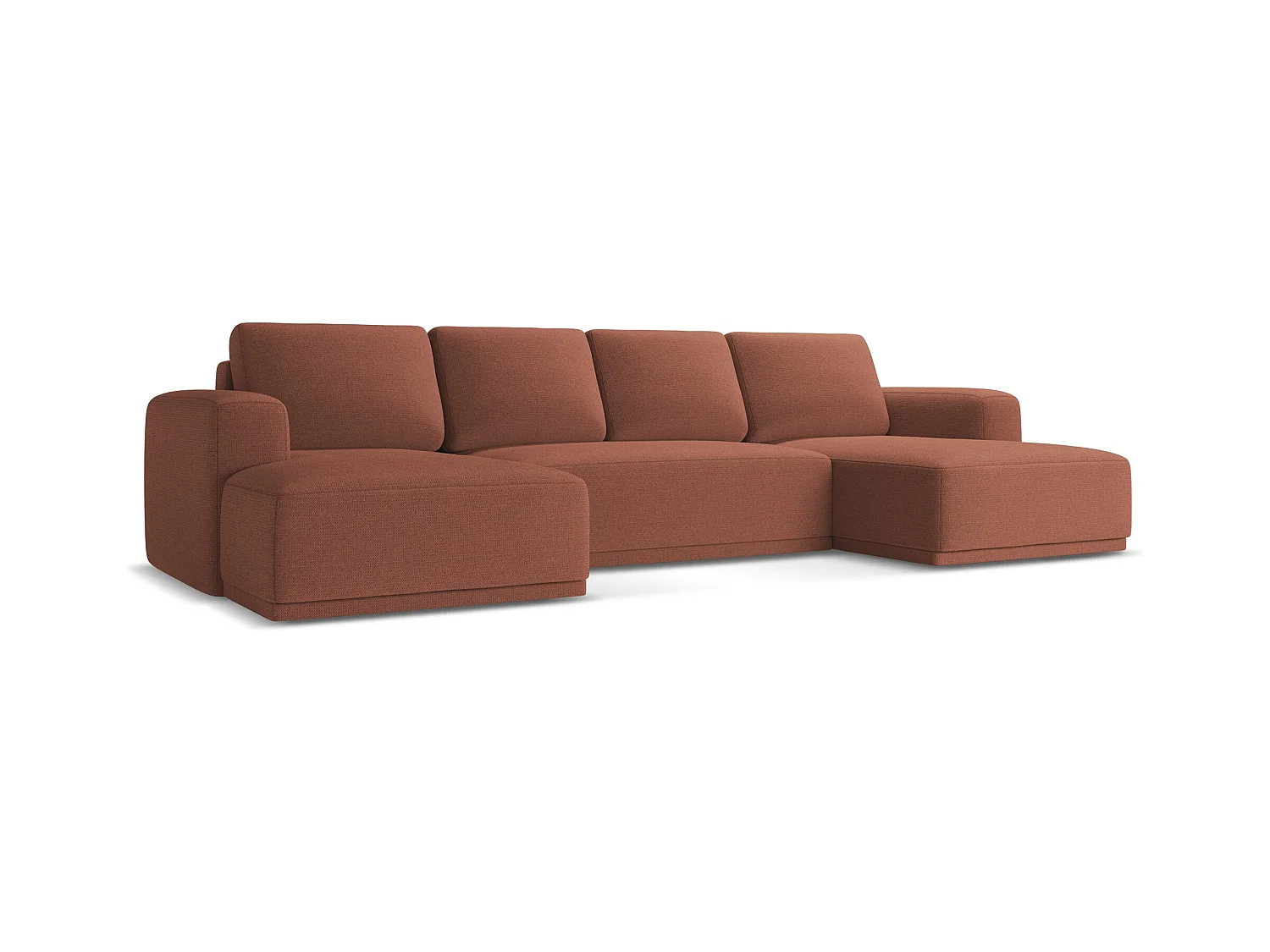 Große Wohnlandschaft - Ecke Rechts - Chenille - Gedämpftes Rosa - KAILA