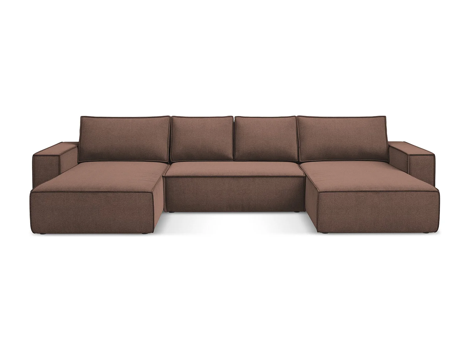 Große Wohnlandschaft - Ecke Rechts - Strukturstoff - Puderrosa - KIMO