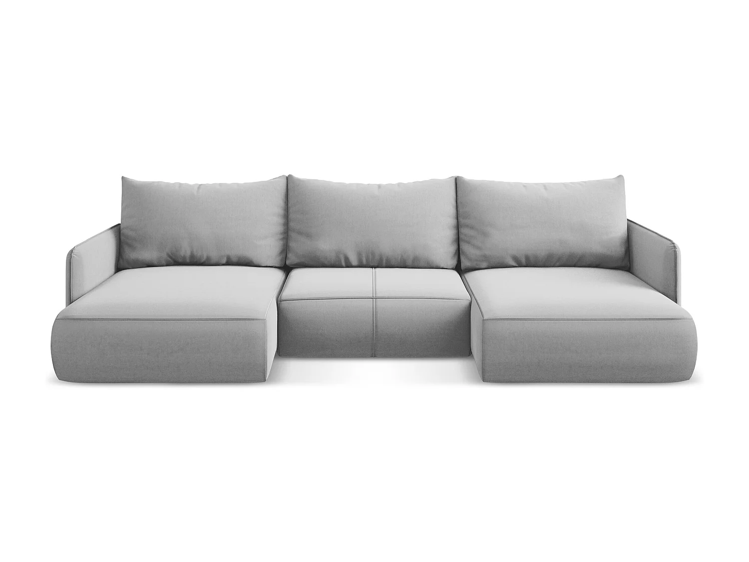 Panoramische hoekbank van grijs velours - NANEA