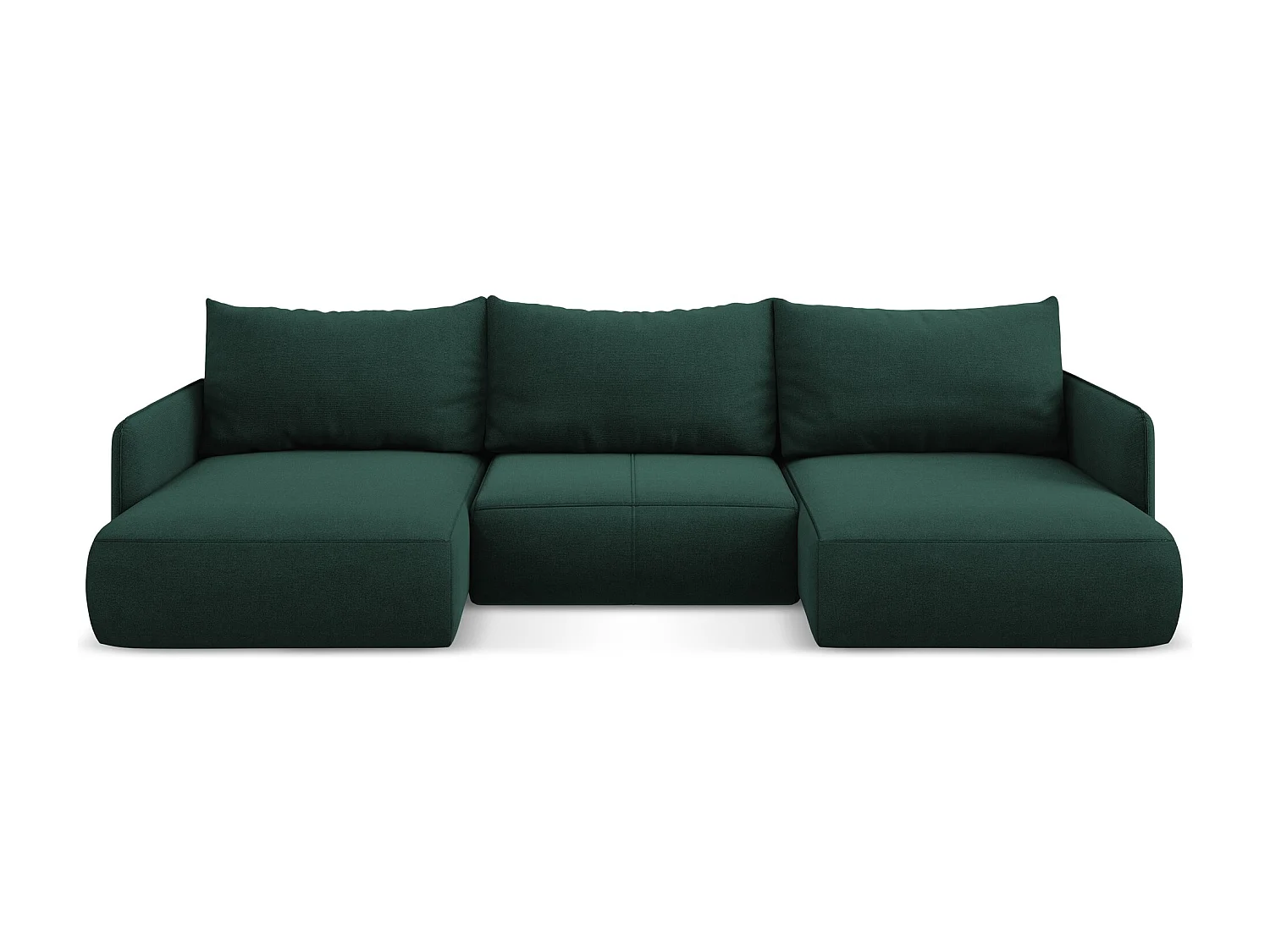 Große Wohnlandschaft - Ecke Rechts - Strukturstoff - Flaschengrün - NANEA