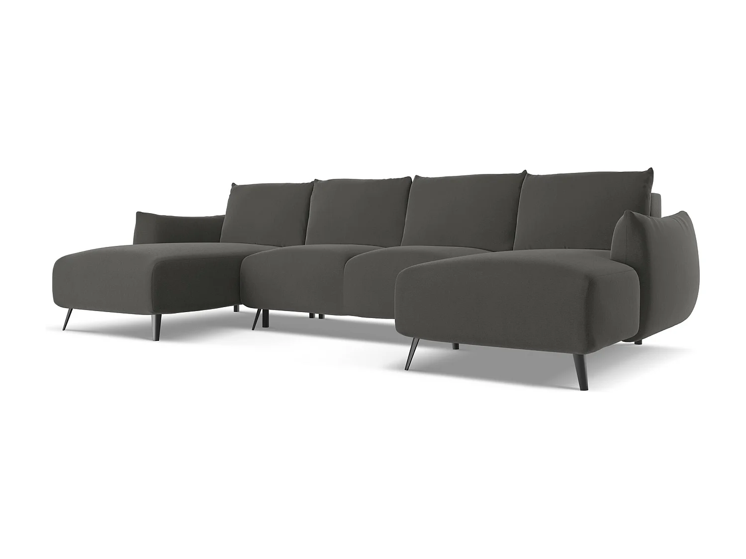 Große Wohnlandschaft - Ecke Rechts - Samt - Stahl - MALIE