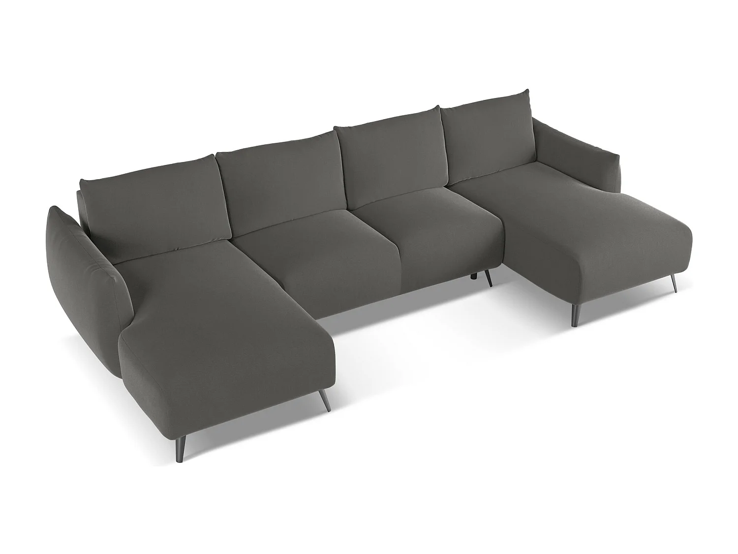 Große Wohnlandschaft - Ecke Rechts - Samt - Stahl - MALIE