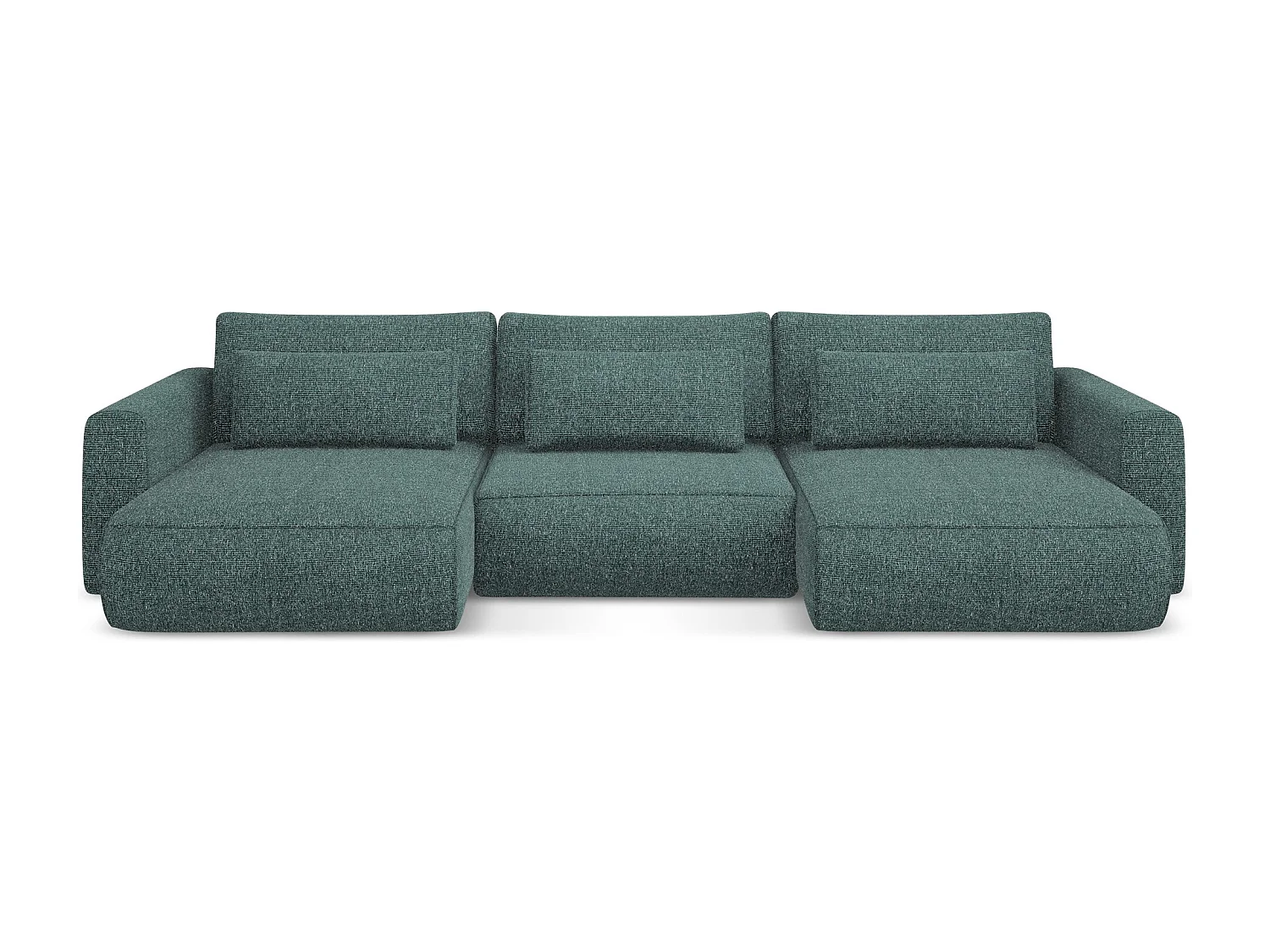 Sofa panoramiczna z funkcją spania - z tkaniny strukturalnej - jeans - KAPUA