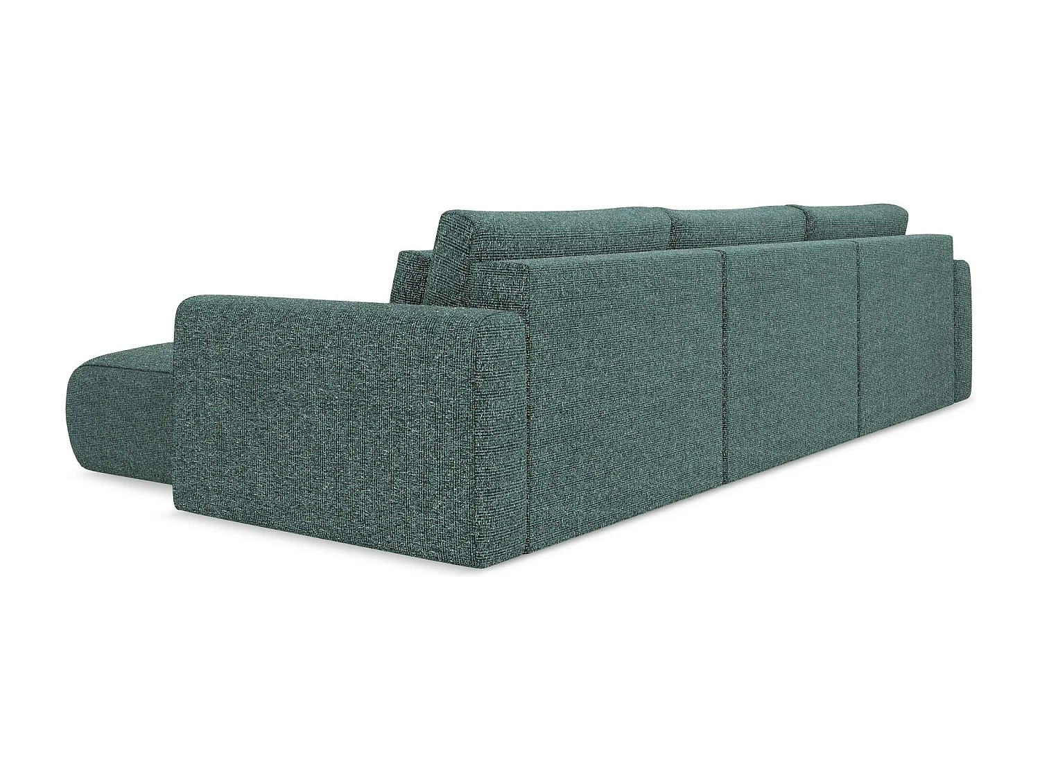 Sofa panoramiczna z funkcją spania - z tkaniny strukturalnej - jeans - KAPUA