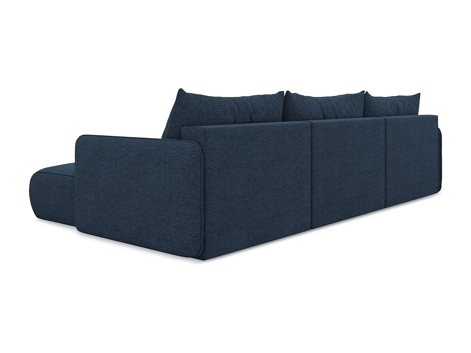 Canapé d'angle panoramique convertible en tissu chenille - bleu royal - NANEA