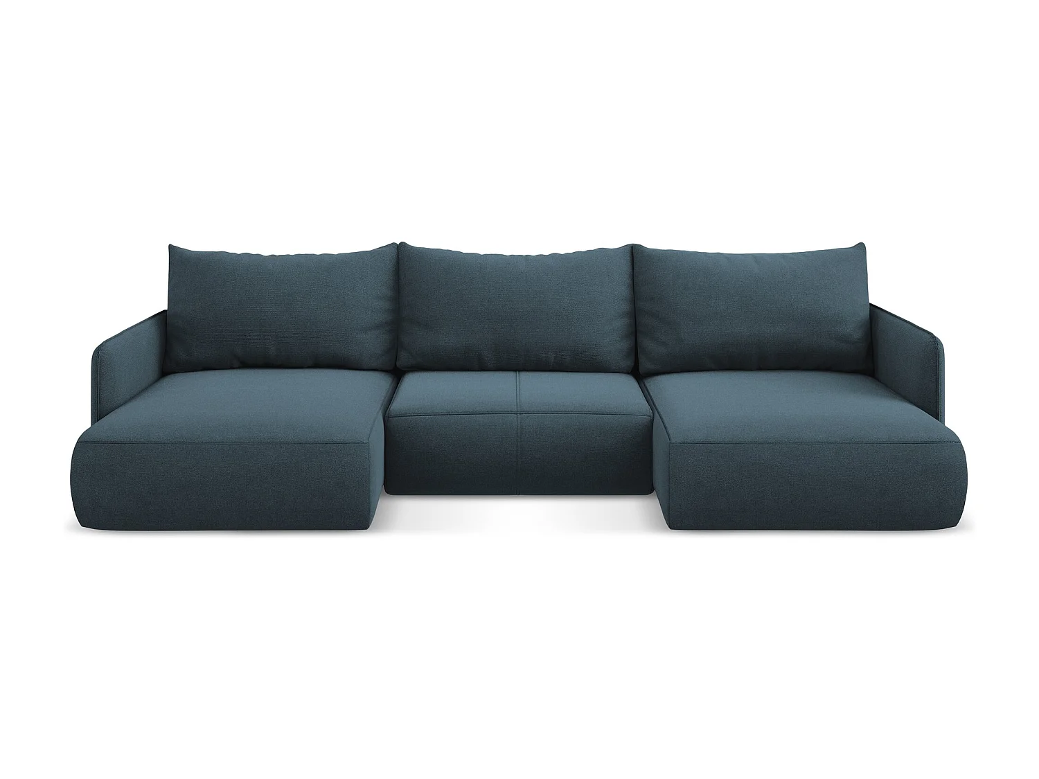 Große Wohnlandschaft - Ecke Rechts - Strukturstoff - Jeans - NANEA