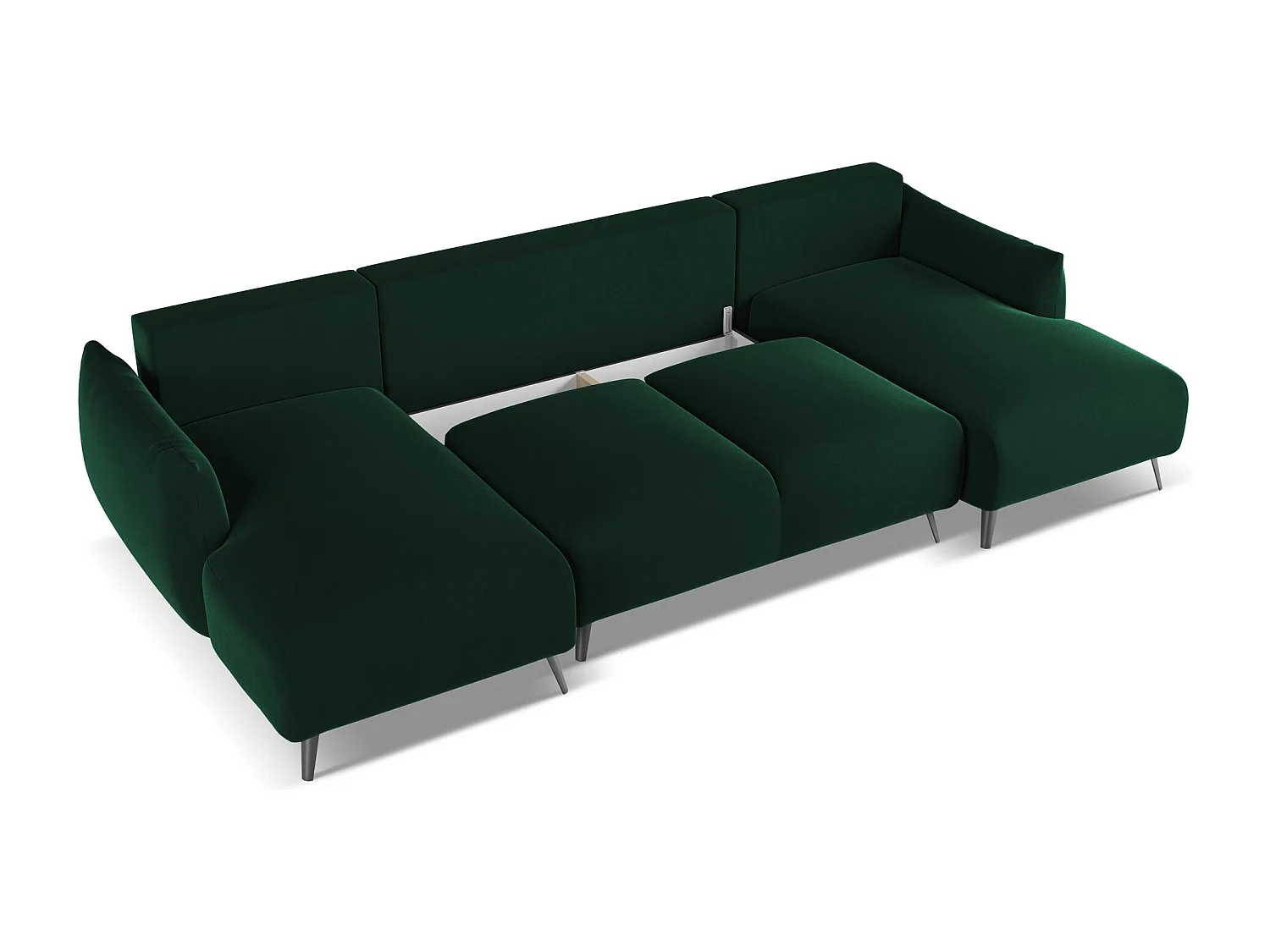 Große Wohnlandschaft - Ecke Rechts - Samt - Flaschengrün - MALIE