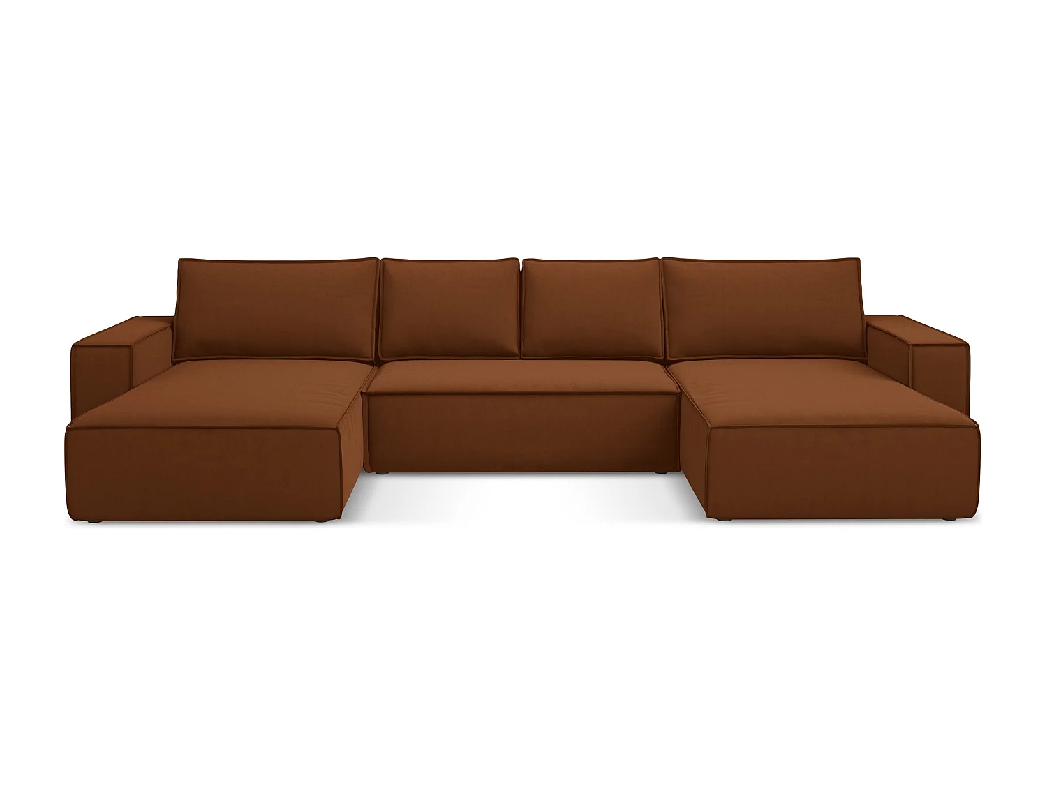 Große Wohnlandschaft - Ecke Rechts - Samt - Terrakotta - KIMO