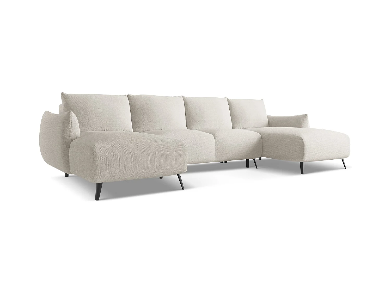 Große Wohnlandschaft - Ecke Rechts - Chenille - Silber - MALIE