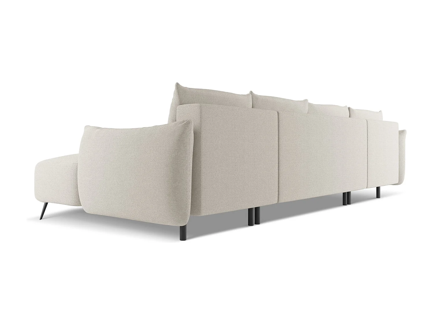 Sofa panoramiczna z funkcją spania - z tkaniny szenilowej - srebrny - MALIE