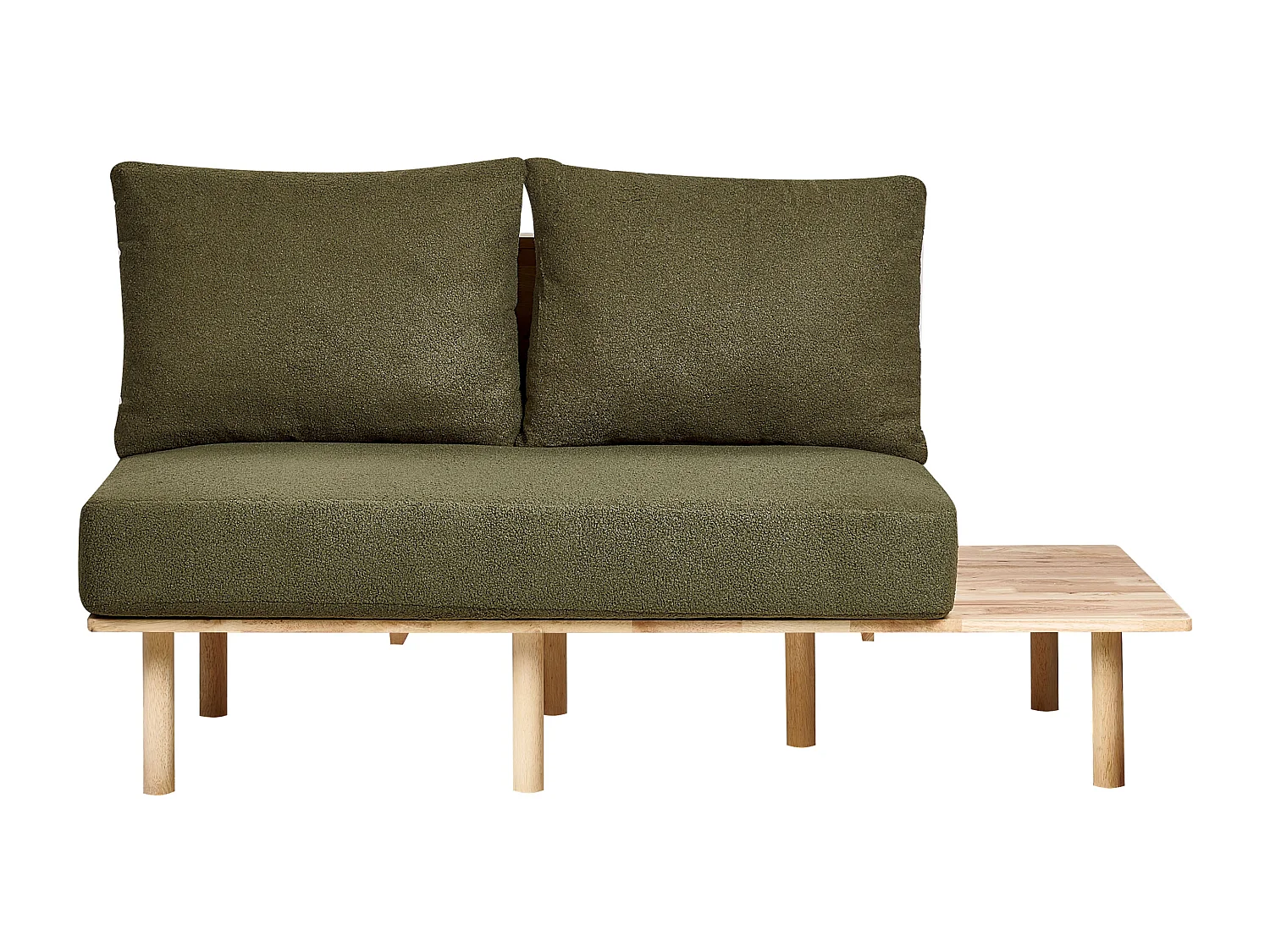 Sofa SALO Bouclé Dunkelgrün mit Tischen 2-Sitzer