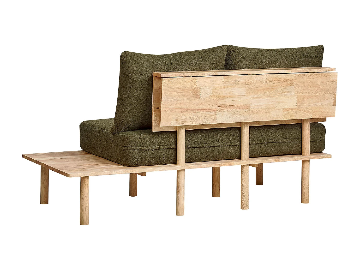 Sofa SALO Bouclé Dunkelgrün mit Tischen 2-Sitzer