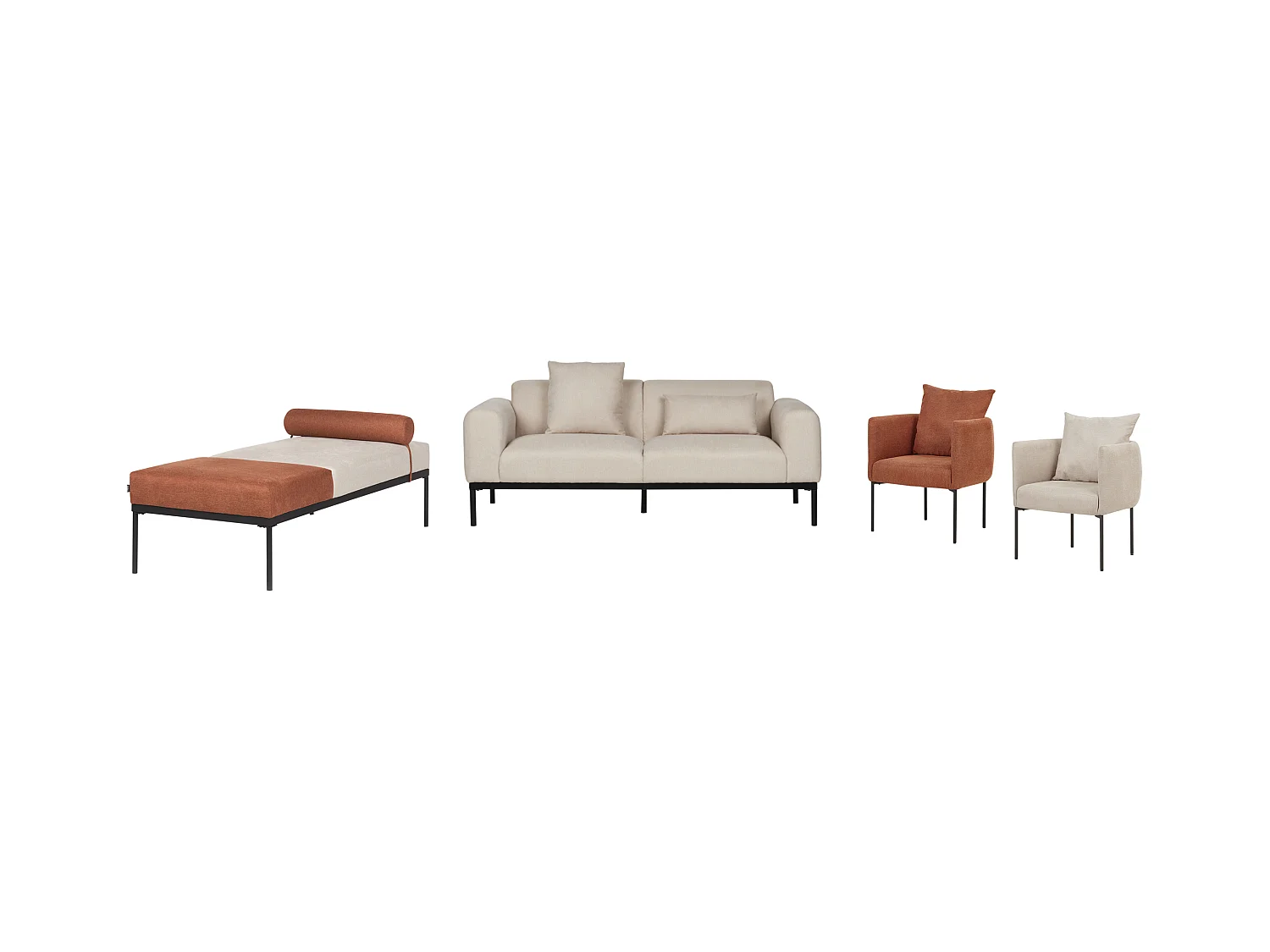 Canapé 2 places MALMOS Lin synthétique Beige clair