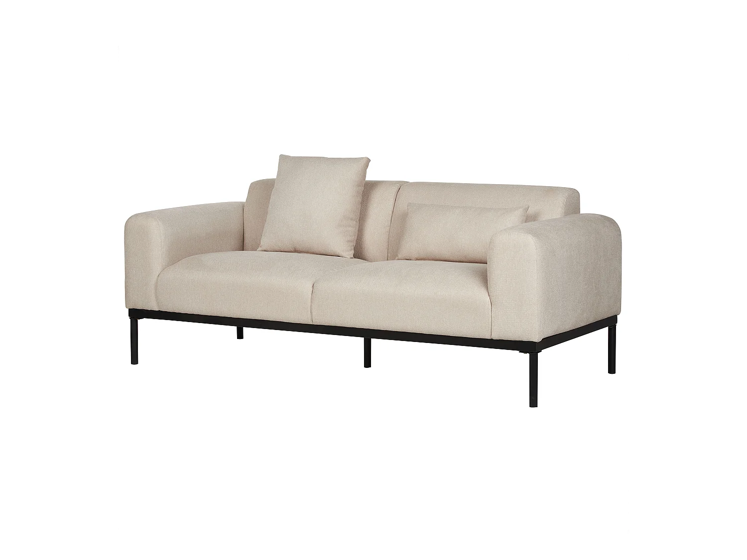 Canapé 2 places MALMOS Lin synthétique Beige clair