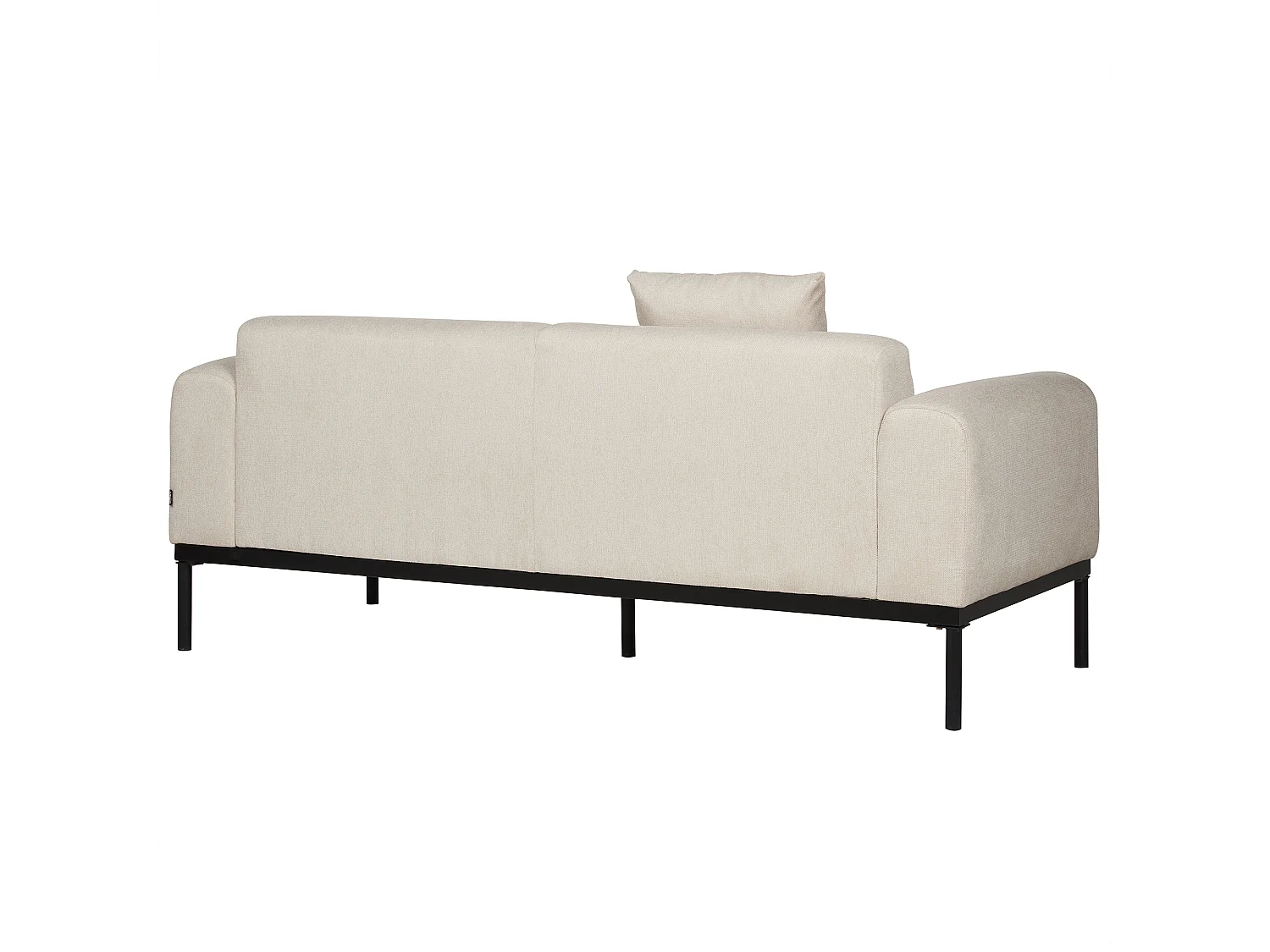 2-Sitzer Sofa Leinenoptik helles Beige breite Armlehnen hohe Metallfüße Malmos
