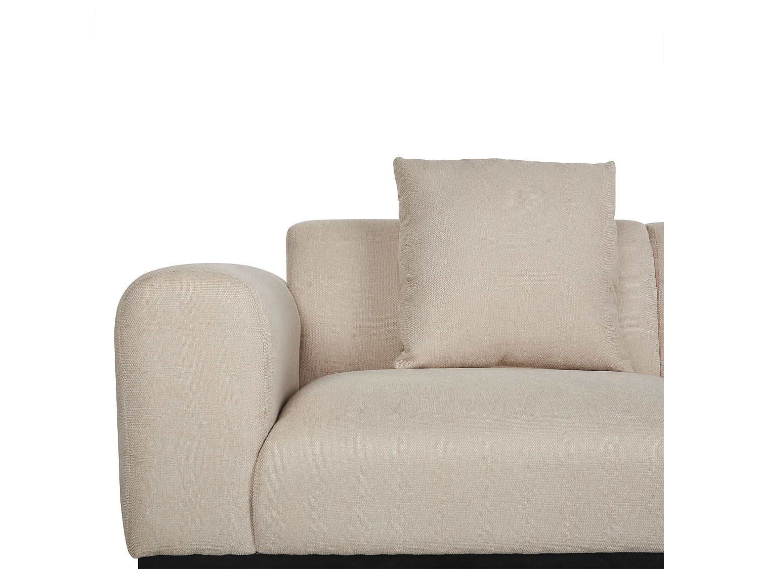 2-Sitzer Sofa Leinenoptik helles Beige breite Armlehnen hohe Metallfüße Malmos