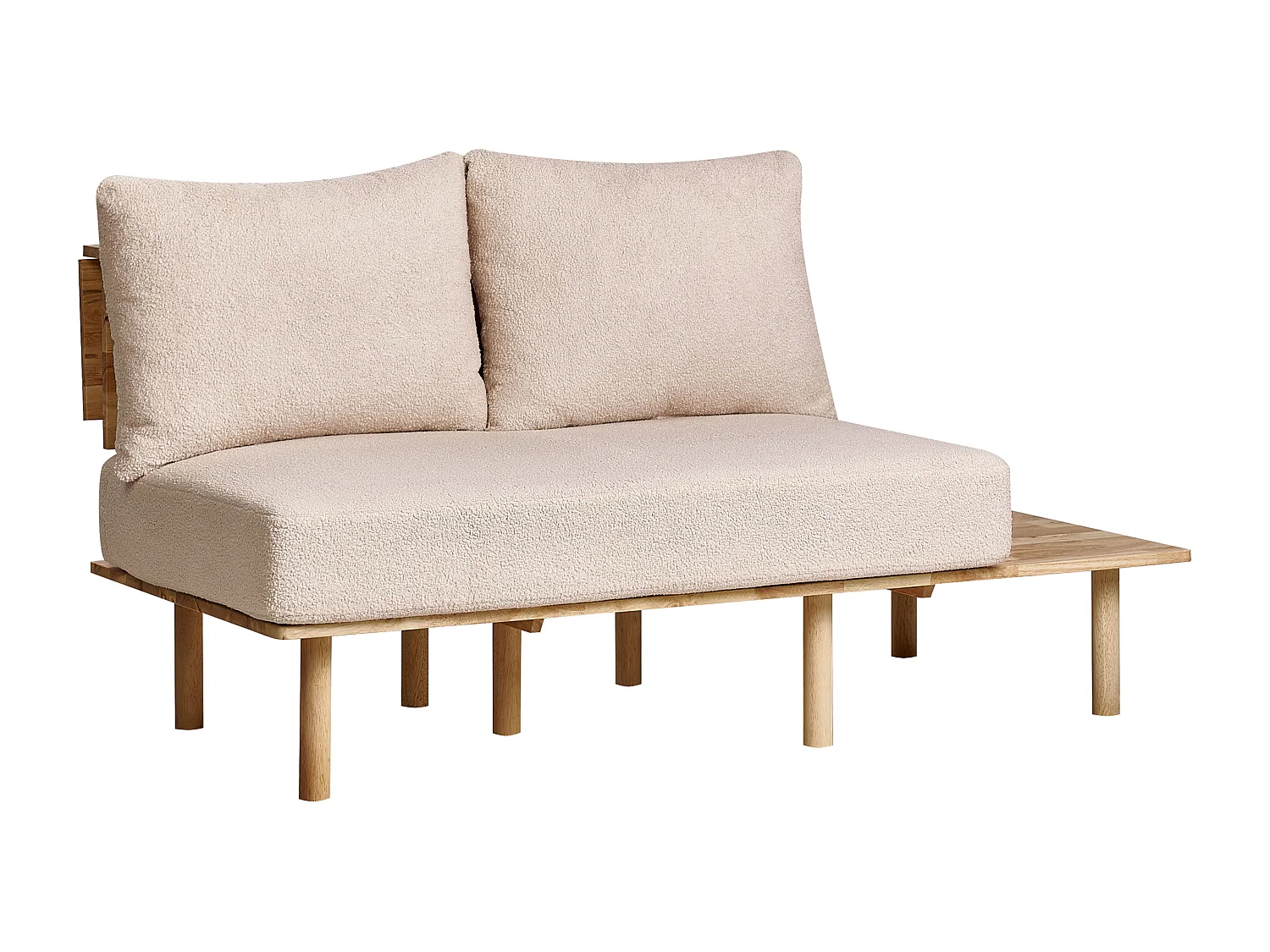 Sofá SALO Bouclé Beige con mesas 2 plazas