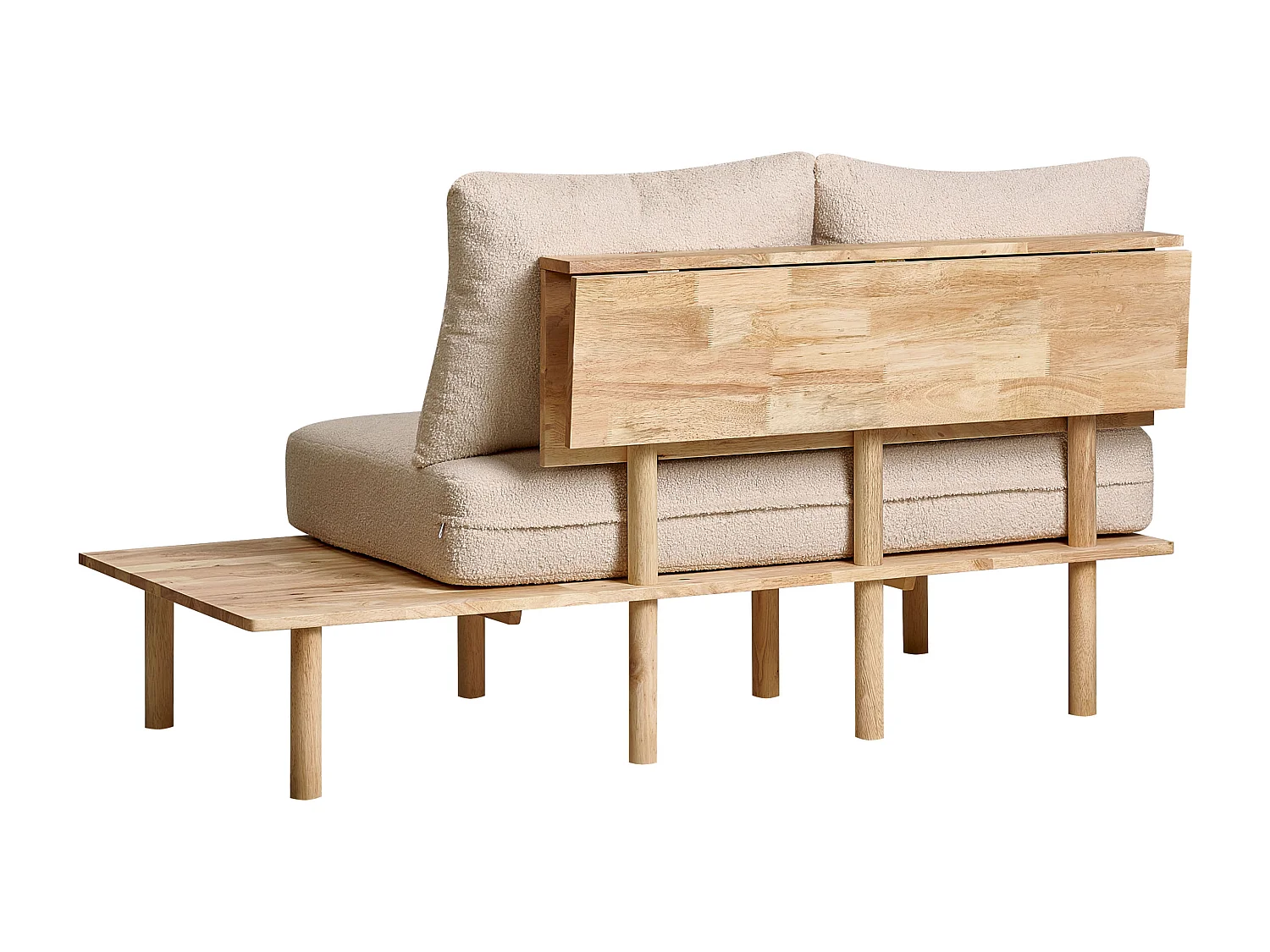 Sofá SALO Bouclé Beige con mesas 2 plazas