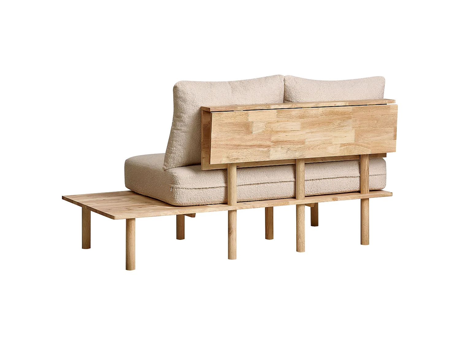 Canapé 2 places en coton bouclette beige SALO