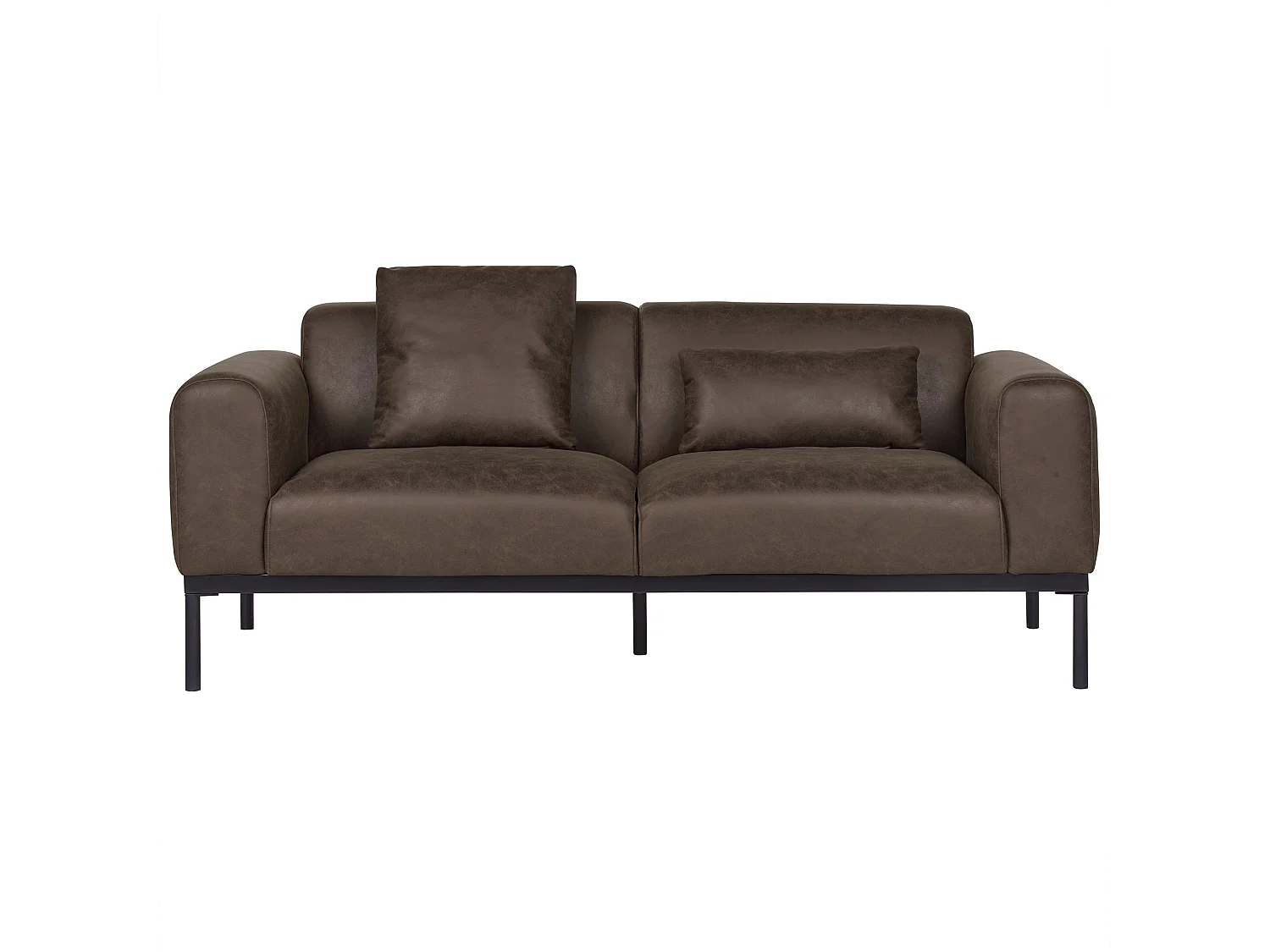Divano MALMOS Pelle sintetica Marrone scuro 2 posti