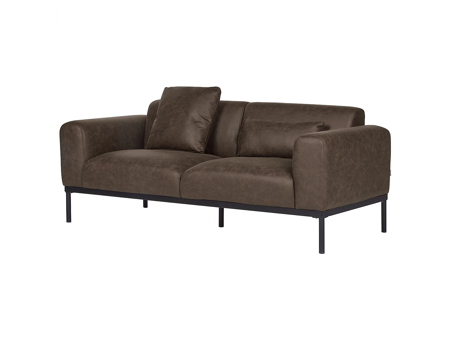 Divano MALMOS Pelle sintetica Marrone scuro 2 posti