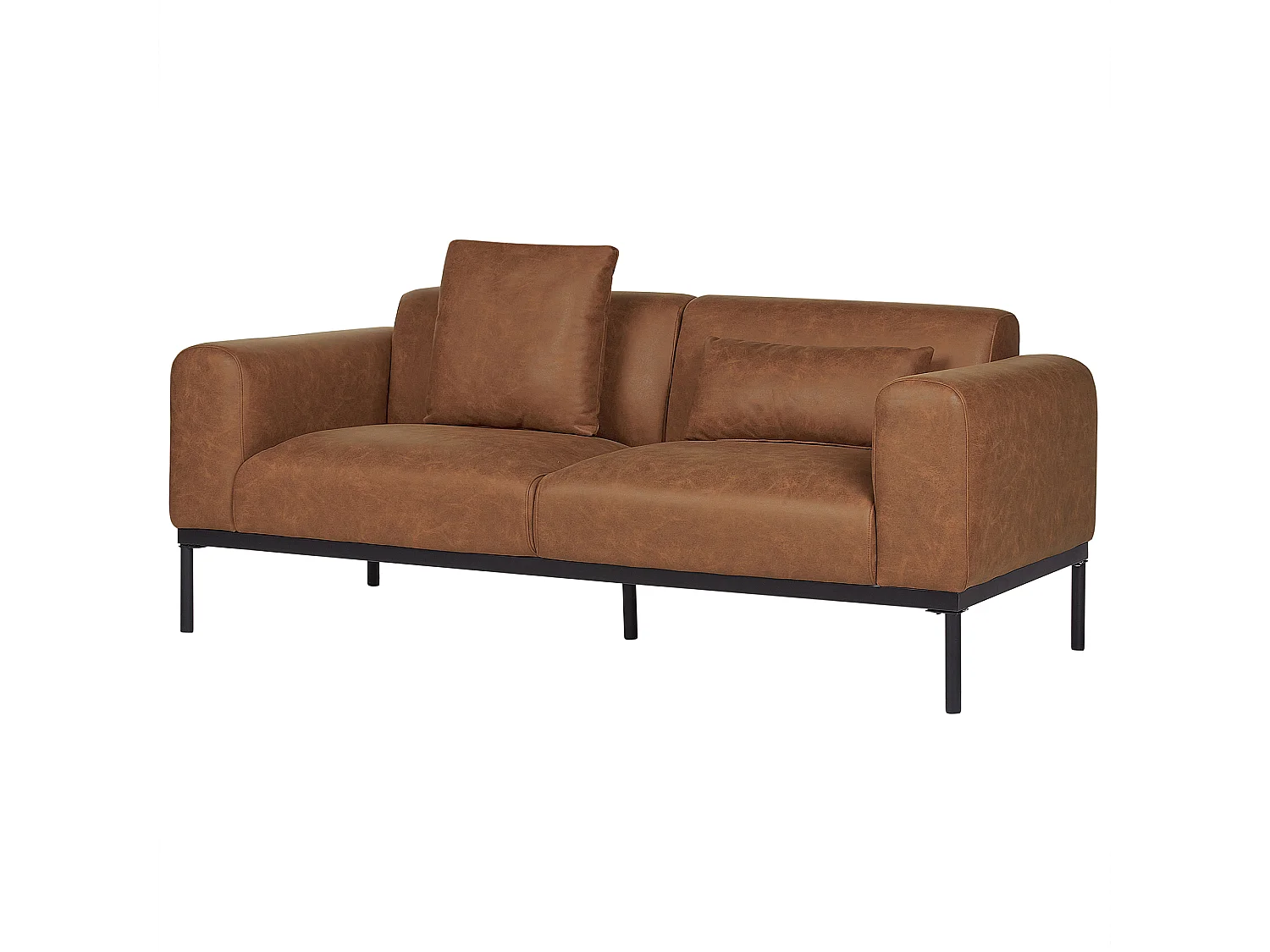 Sofá MALMOS Piel sintética Marrón 2 plazas
