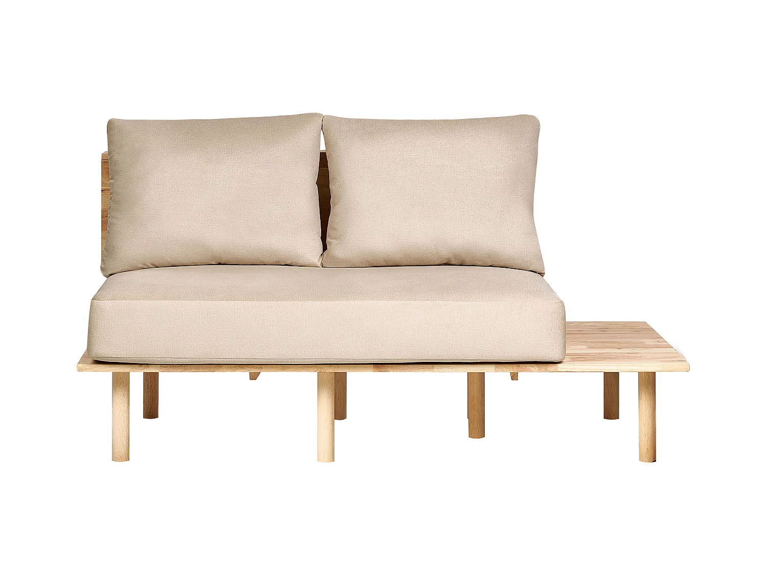 Canapé 2 places SALO Tissu Beige sable avec tables