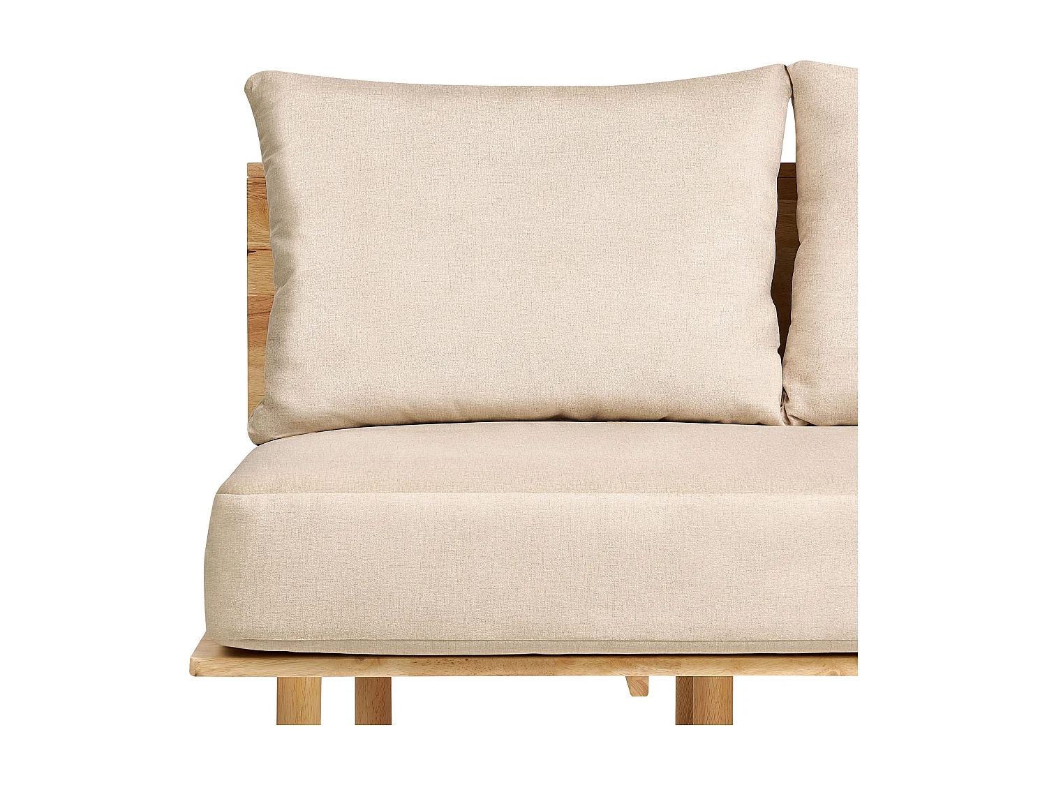 Canapé 2 places SALO Tissu Beige sable avec tables