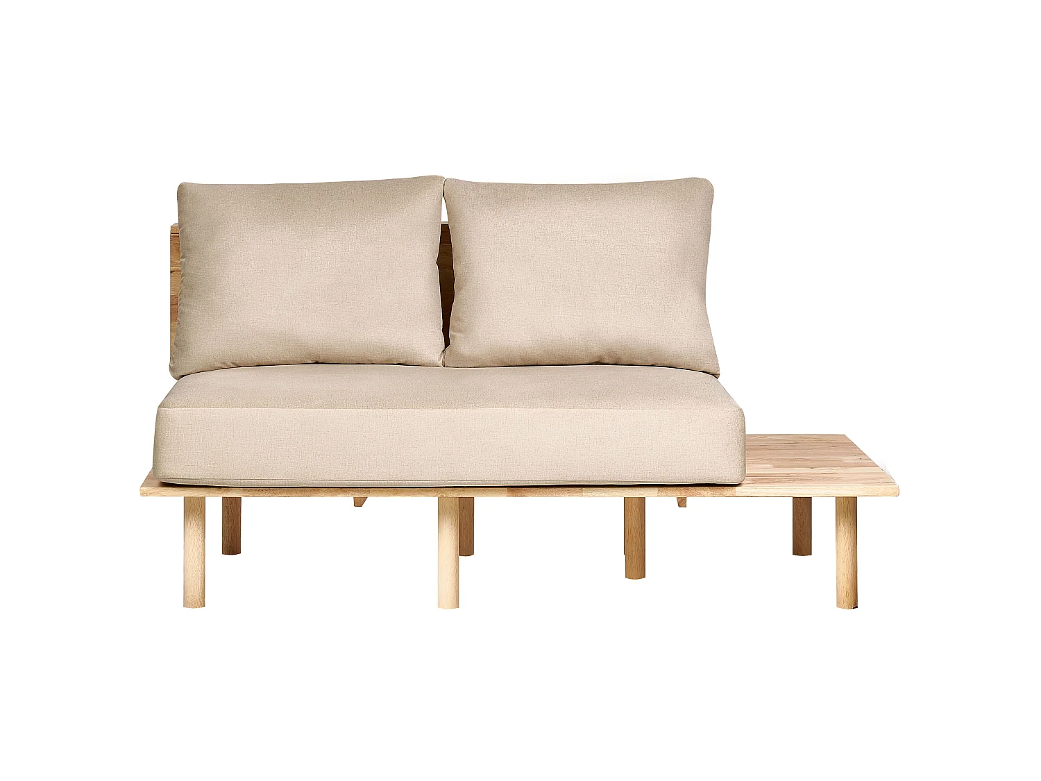 Bank SALO Stof Zandbeige Met tafels 2-zitter