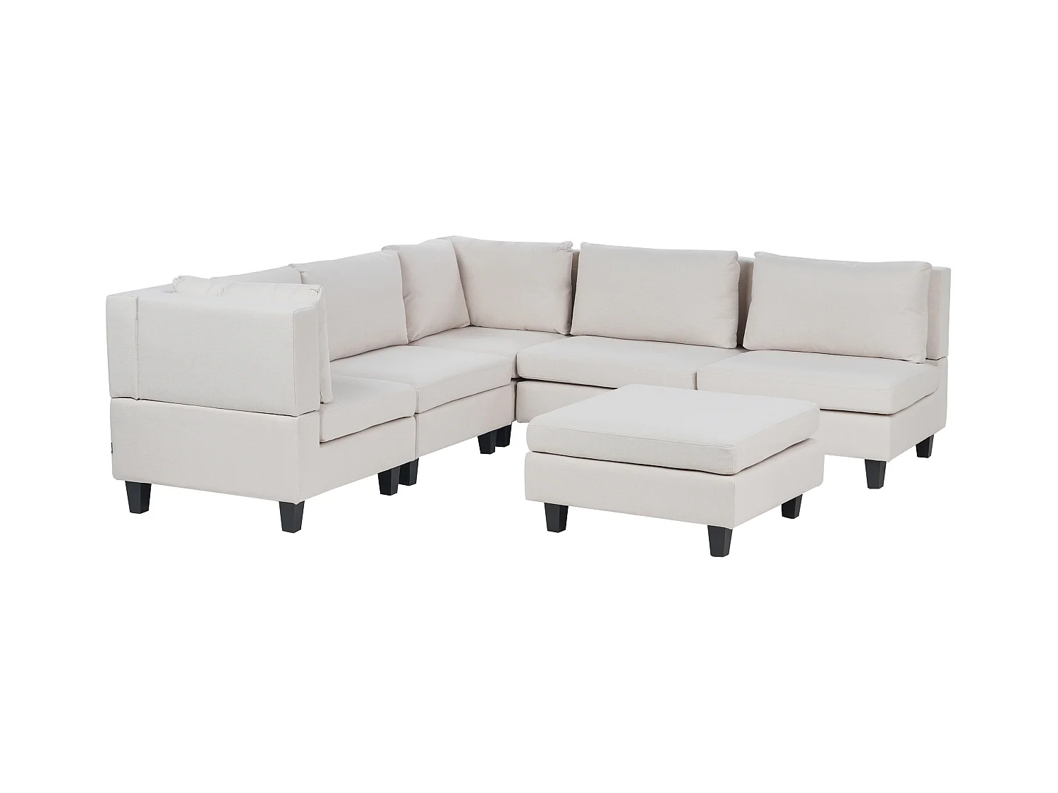 Sofá de canto modular UNSTAD Tecido Creme claro com repousa-pés 5 lugares à direita