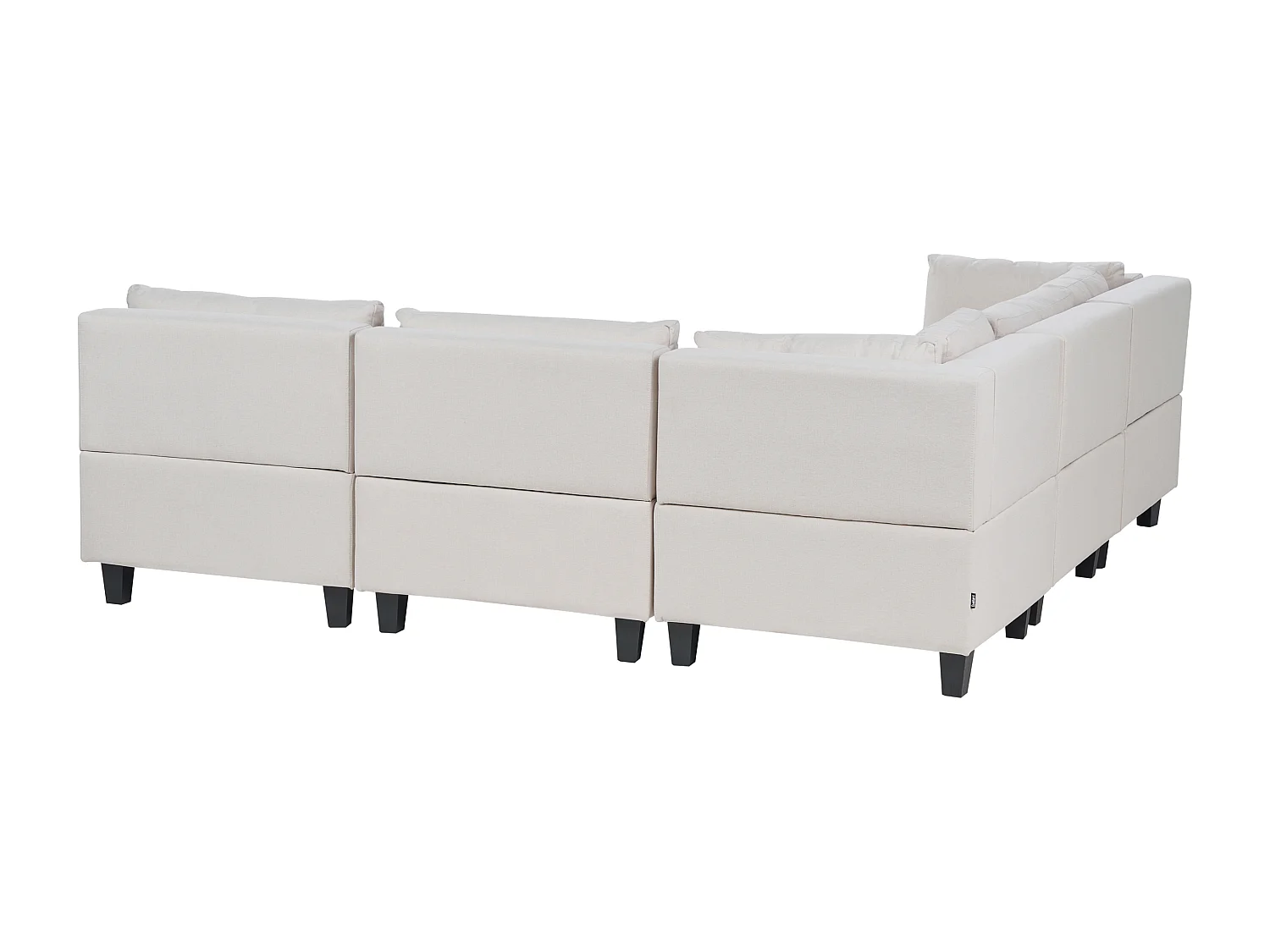 Canapé d'angle modulable 5 places UNSTAD Tissu Beige clair avec ottoman Côté droit