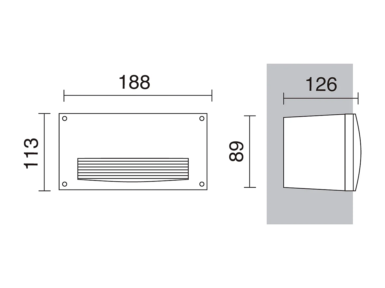 Faretto da incasso Devon per esterni-l.18,8cm-rettangolare-gx53 led t2 3w-k select-ip66-resina,bl