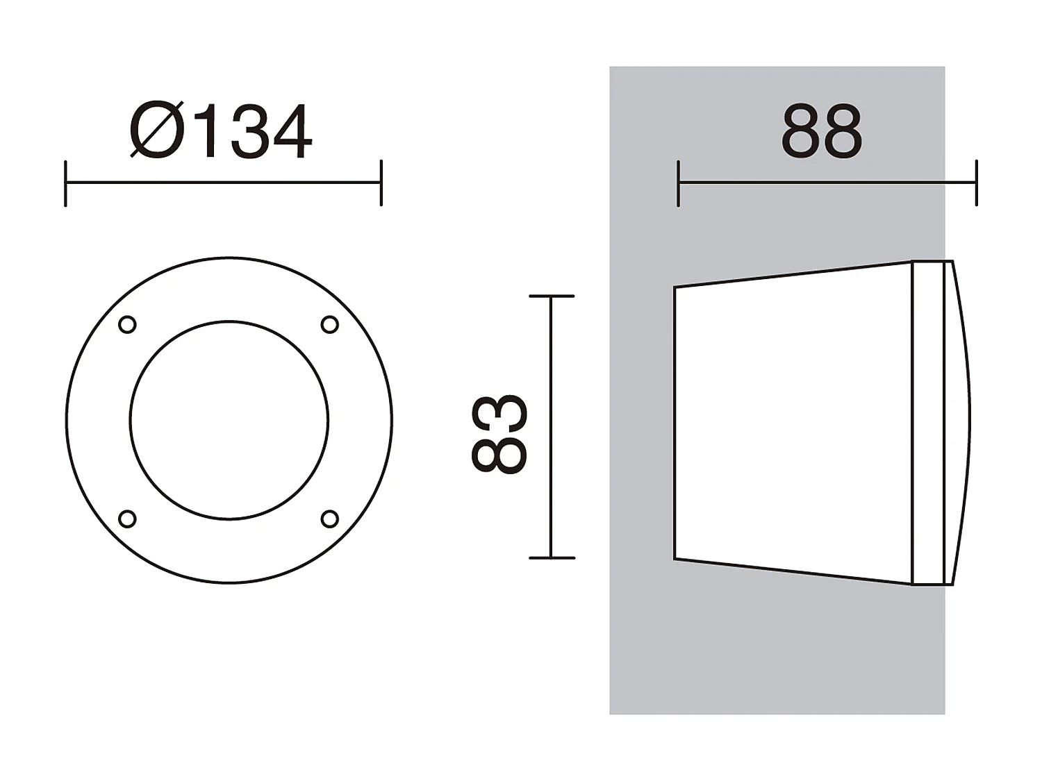 Luminaire encastrable exterieur Devon-d.ø13,4cm-rond-gx53 led t2 3w-résine-k select-ip66-gris