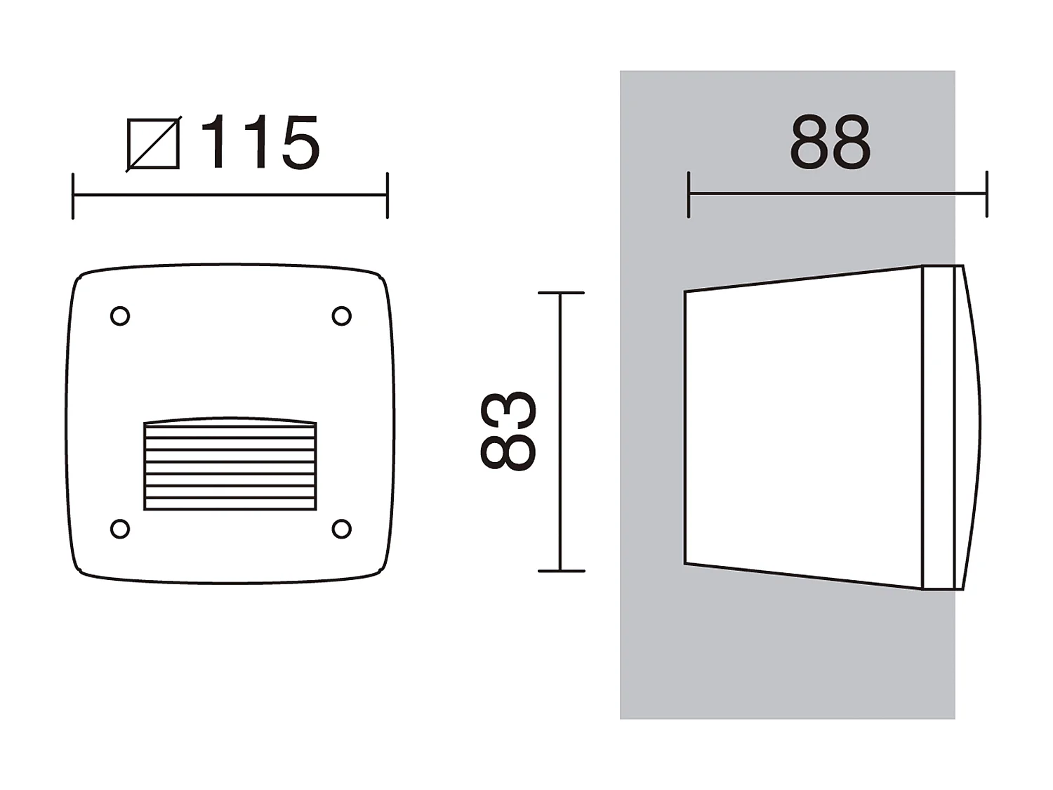 encastre exterieur Devon-L.29.3-rectangulaire-gx53 led t2 3w-résine-k select-ip66-blanc