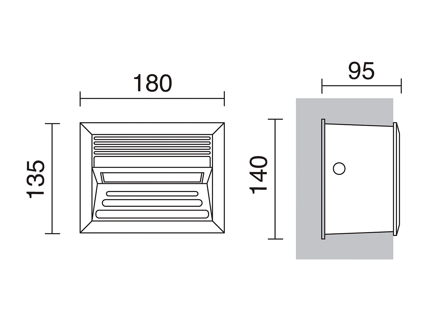 Luminaire encastrable exterieur DALI classic-h 13,5 cm-LED 1,8w-aluminium-ip65-gris