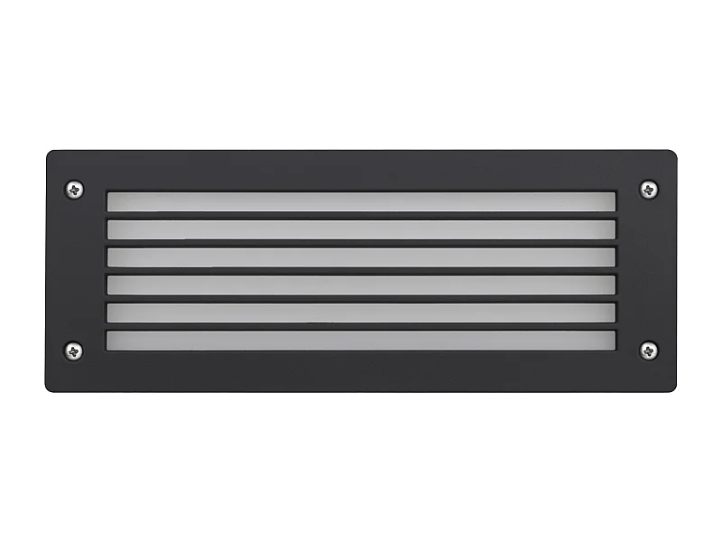 DEVON Outdoor-Einbauleuchte im modernen und vielseitigen Stil – L. 29,3 – rechteckig mit Gitter – 2x Gx53 LED T2 3W – Harz – K Select – IP66 – Harz und Schwarz