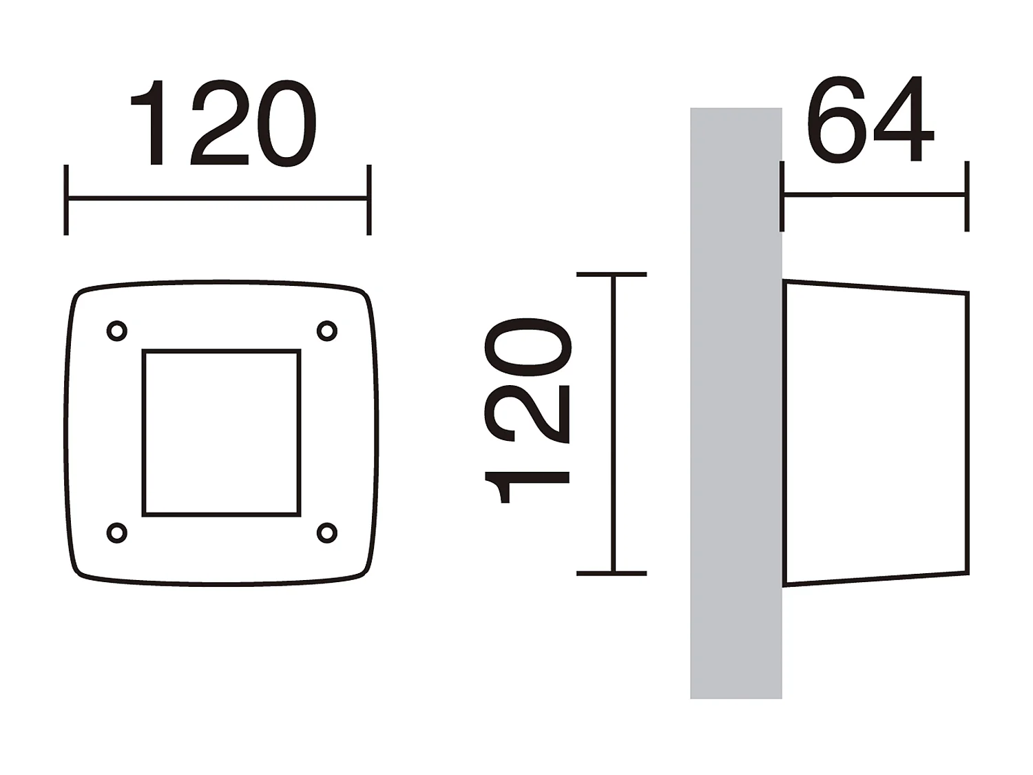 Luminaire encastrable exterieur Devon -L.12cm-carre-gx53 led t2 3w-K select-ip66-resine,gr